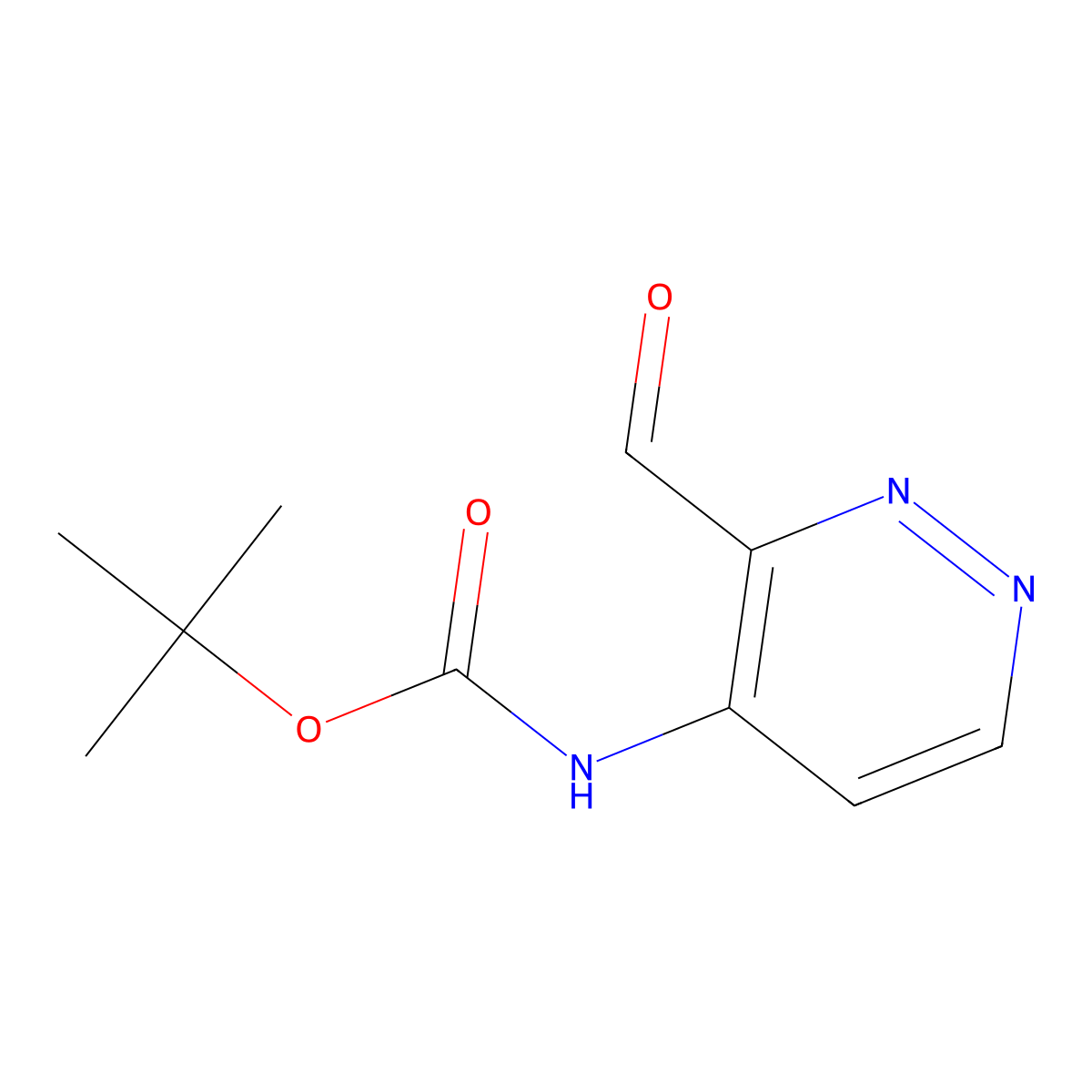 (3-Formyl-pyridazin-4-yl)-carbamic acid tert-butyl ester molecular structure, CAS 1414958-85-2