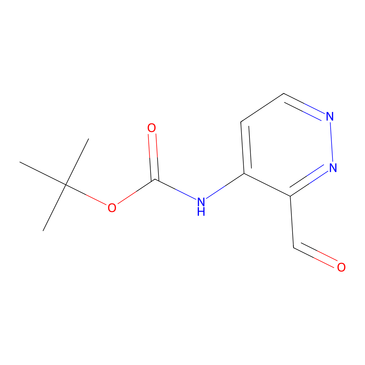 (3-Formyl-pyridazin-4-yl)-carbamic acid tert-butyl ester molecular structure, CAS 1414958-85-2
