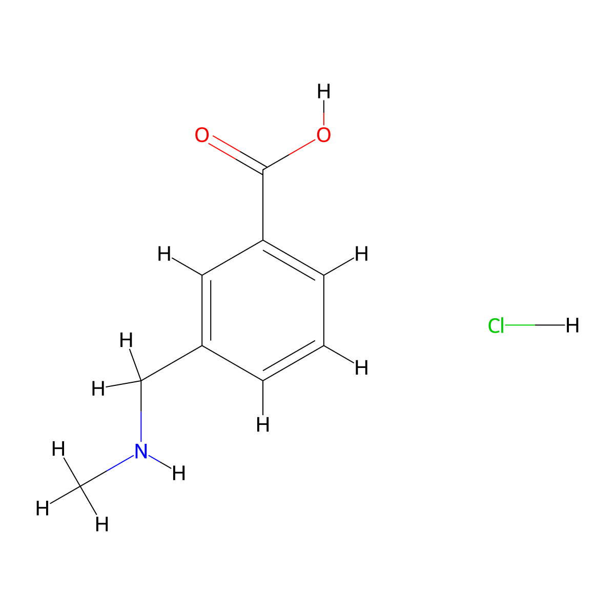 3-Methylaminomethyl-benzoic acid hydrochloride molecular structure, CAS 1414958-89-6