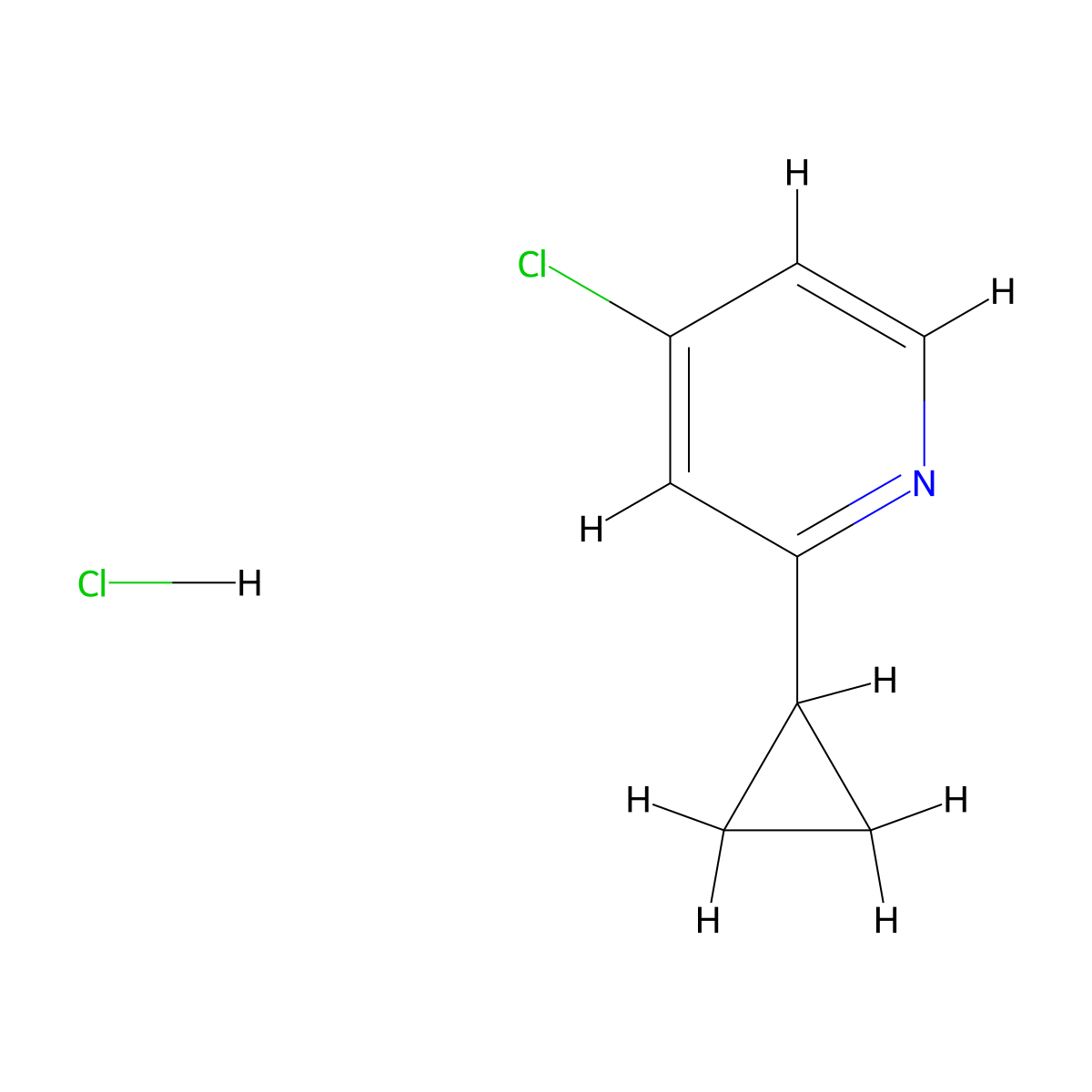 4-Chloro-2-cyclopropyl-pyridine hydrochloride molecular structure, CAS 1414958-99-8