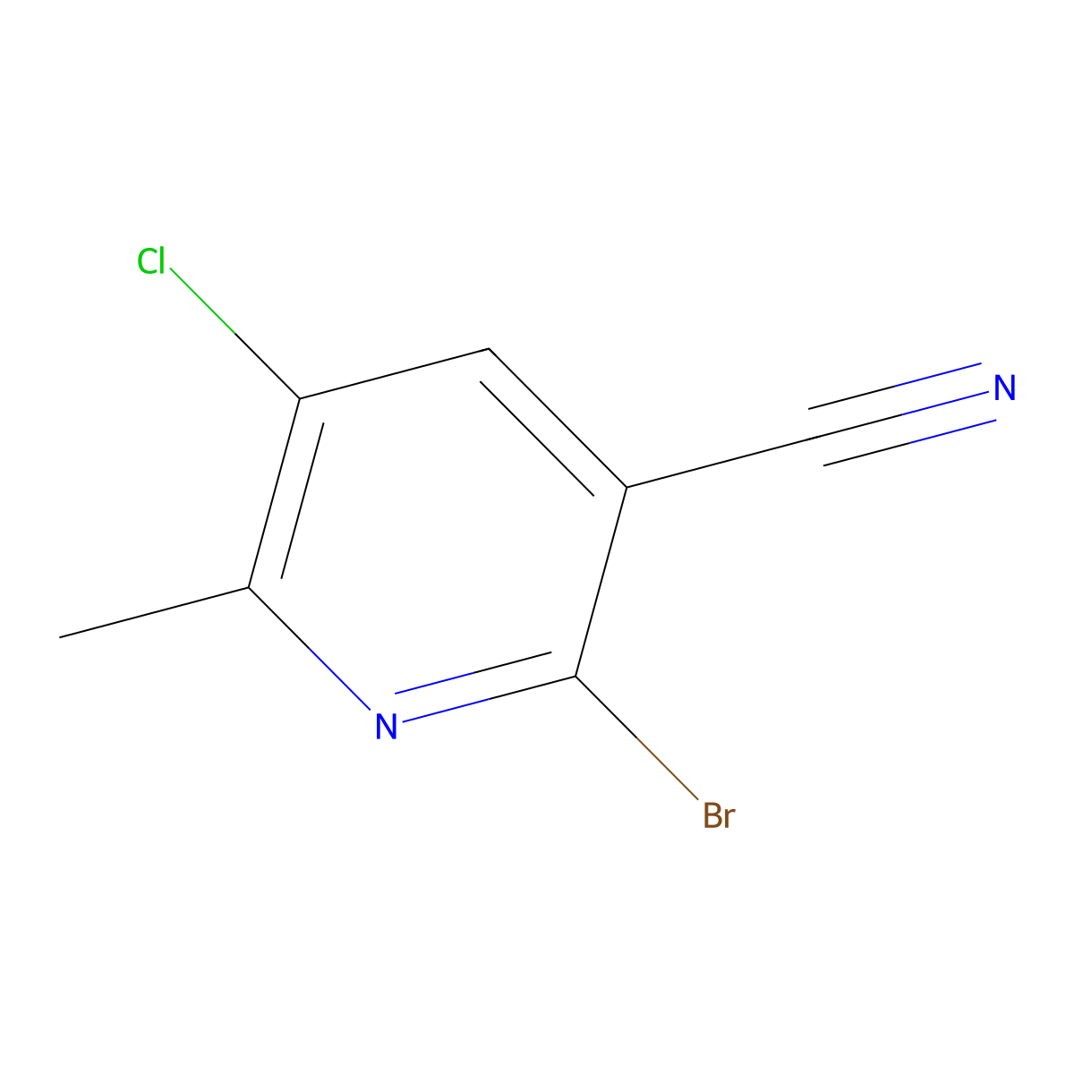 2-Bromo-5-chloro-6-methyl-nicotinonitrile molecular structure, CAS 1414959-00-4
