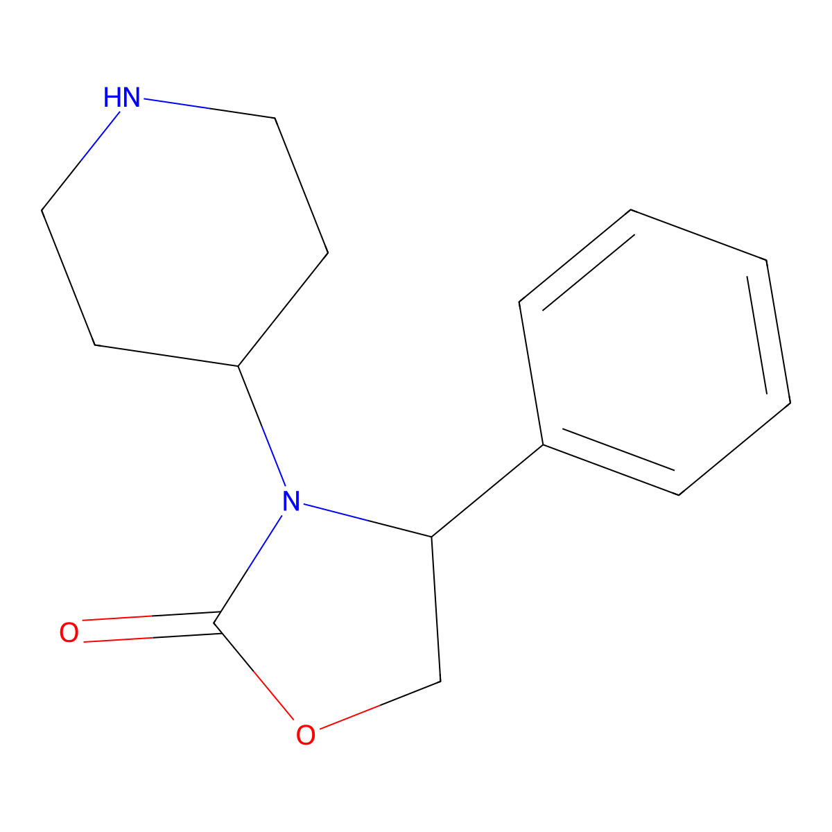 4-Phenyl-3-piperidin-4-yl-oxazolidin-2-one molecular structure, CAS 1414959-08-2