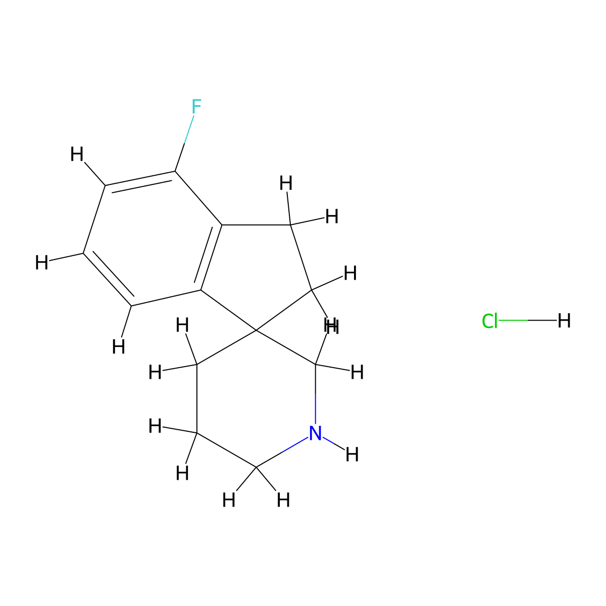 4-Fluoro-2,3-dihydrospiro[indene-1,3'-piperidine] hydrochloride molecular structure, CAS 1414959-17-3
