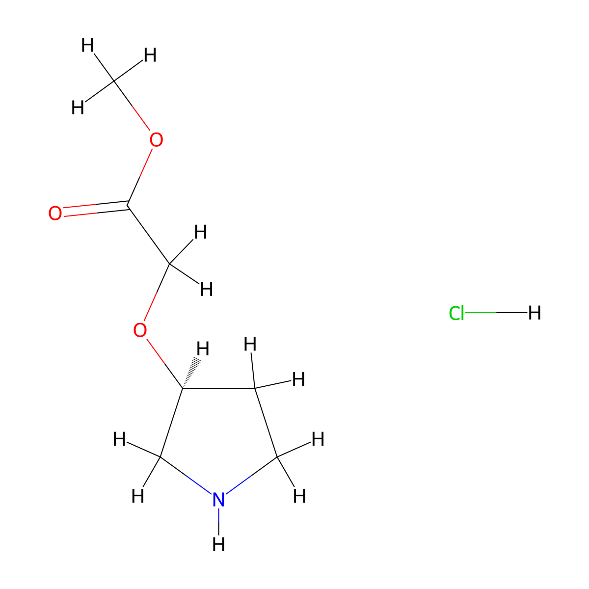 (S)-(Pyrrolidin-3-yloxy)-acetic acid methyl ester hydrochloride molecular structure, CAS 1414960-56-7