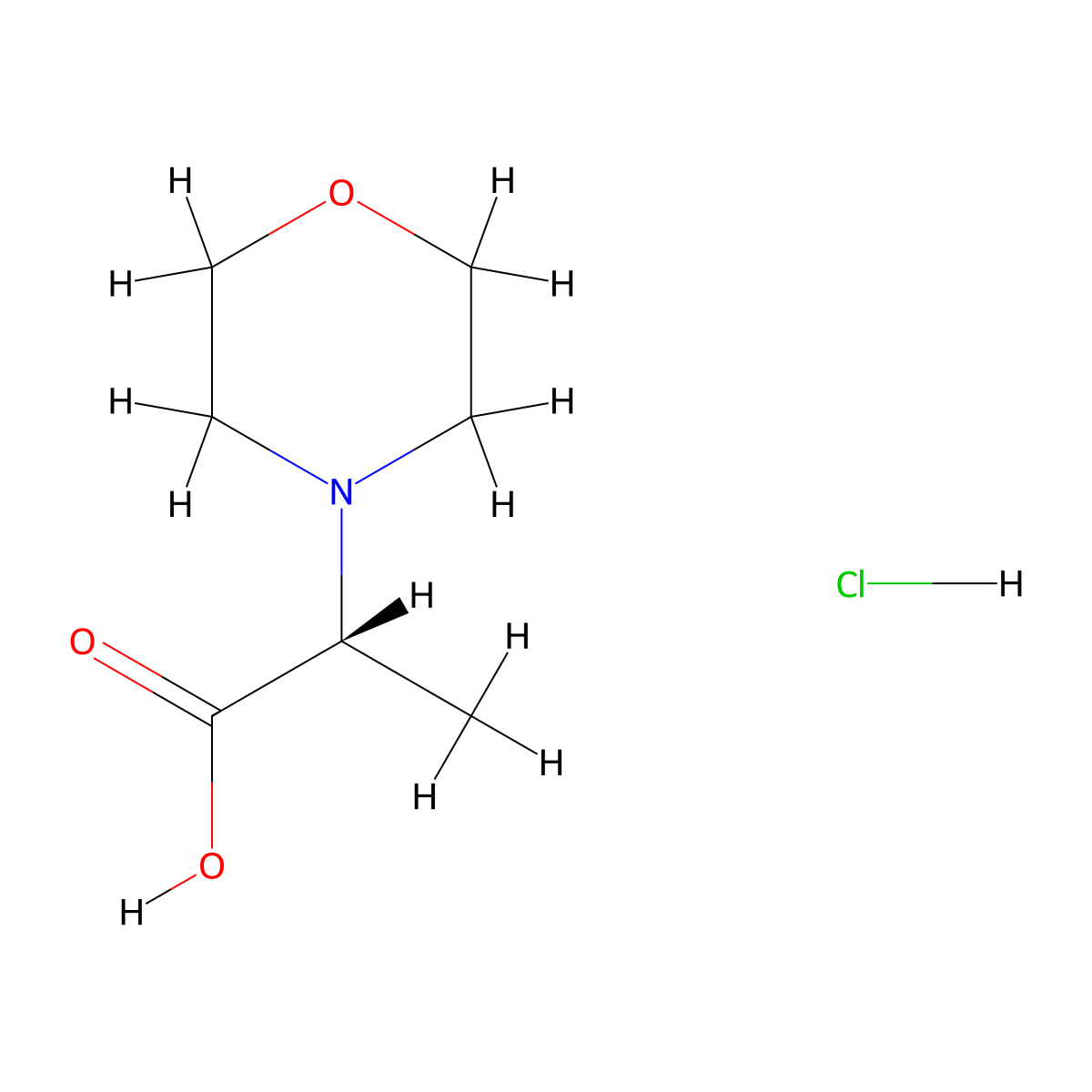(R)-2-Morpholin-4-yl-propionic acid hydrochloride molecular structure, CAS 1414960-58-9