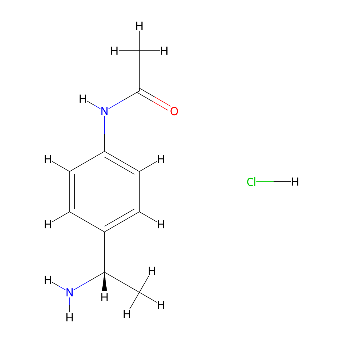 (S)-N-[4-(1-Amino-ethyl)-phenyl]-acetamide hydrochloride molecular structure, CAS 1414960-59-0