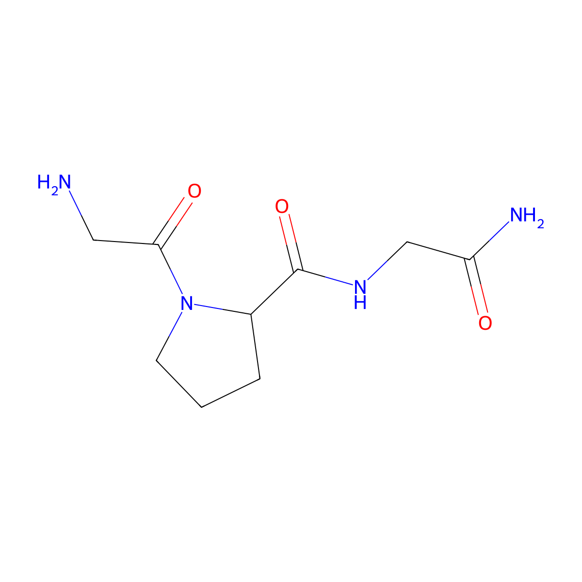 Glycinamide, glycyl-prolyl- molecular structure, CAS 141497-12-3