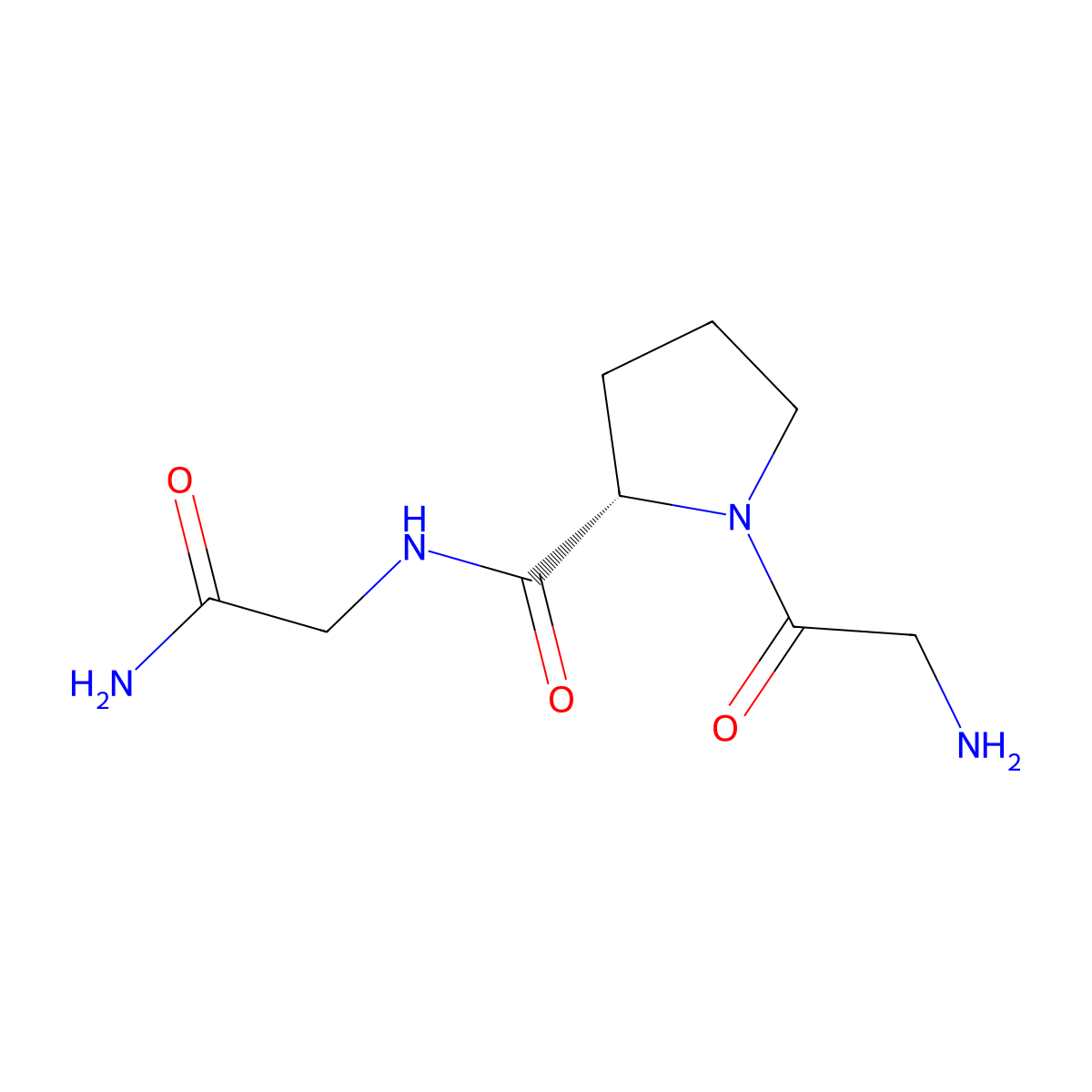 Glycinamide, glycyl-prolyl- molecular structure, CAS 141497-12-3