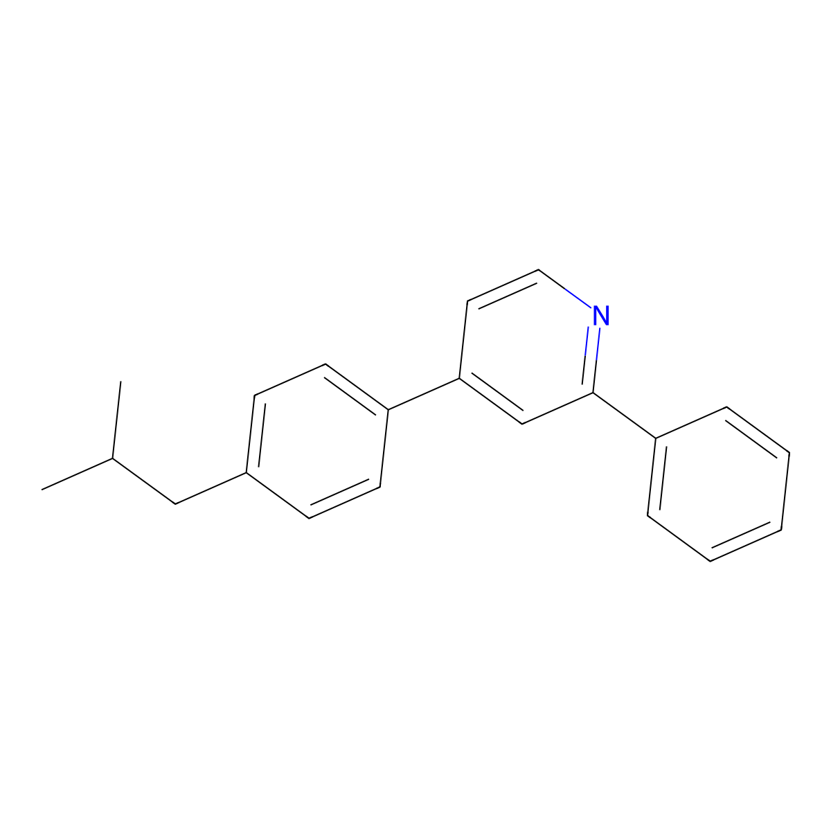 4-(4-Isobutylphenyl)-2-phenylpyridine molecular structure, CAS 1414972-03-4