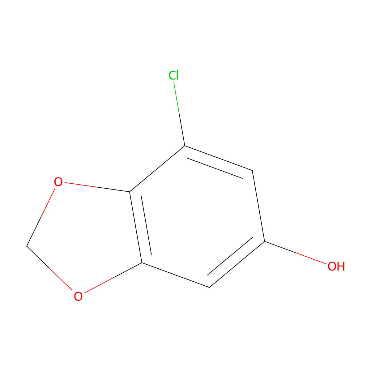 7-Chloro-1,3-dioxaindan-5-ol molecular structure, CAS 1414972-62-5