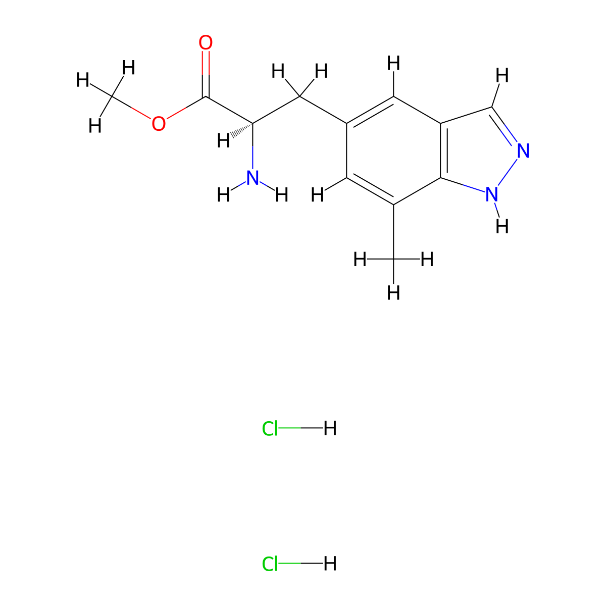 (R)-Methyl 2-amino-3-(7-methyl-1H-indazol-5-yl)propanoate dihydrochloride molecular structure, CAS 1414976-14-9