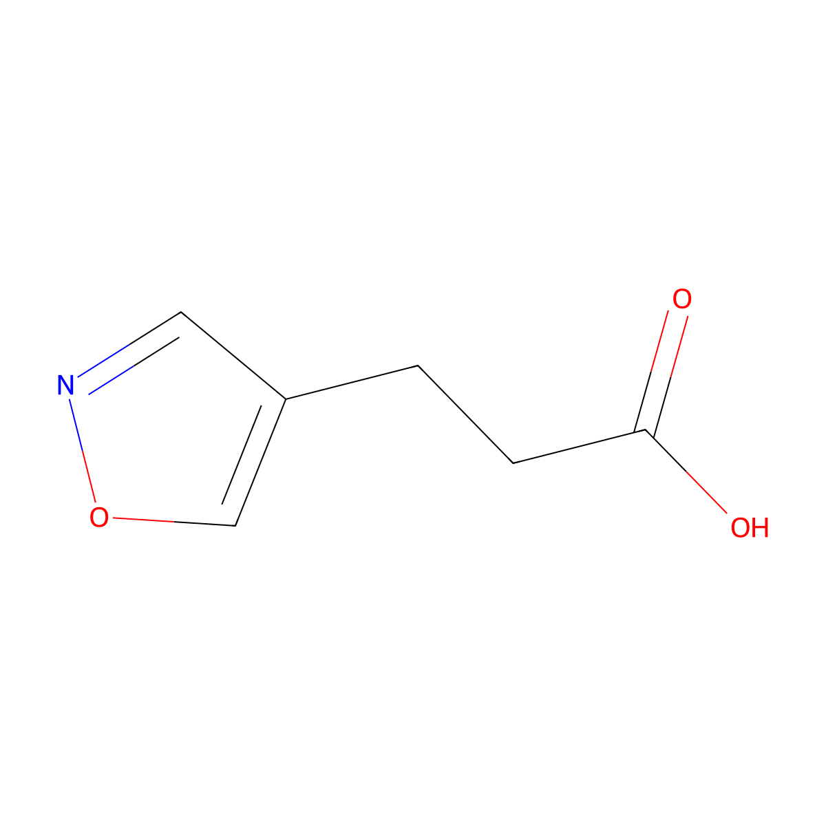 3-(1,2-Oxazol-4-yl)propanoic acid molecular structure, CAS 141501-27-1