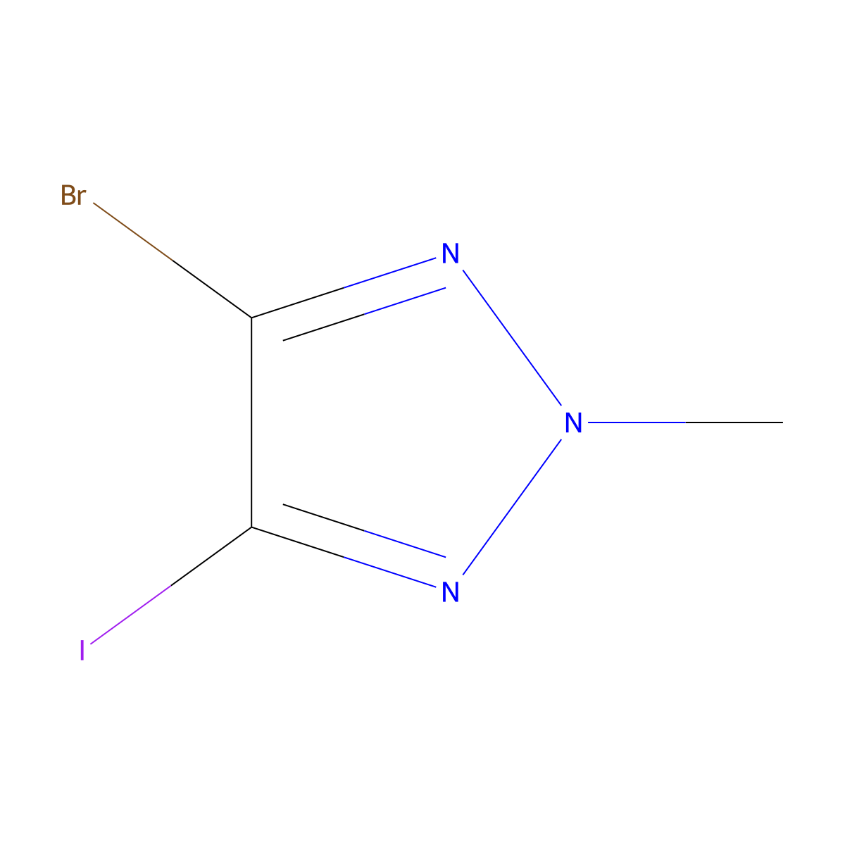 4-Bromo-5-iodo-2-methyl-2H-1,2,3-triazole molecular structure, CAS 1415030-33-9