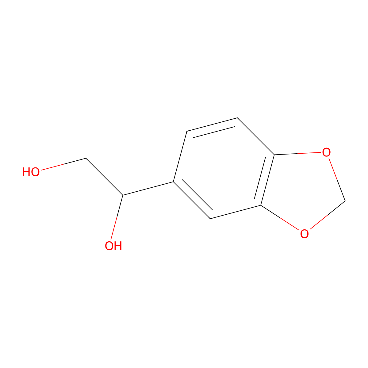 1,2-Ethanediol, 1-(1,3-benzodioxol-5-yl)- molecular structure, CAS 141505-70-6