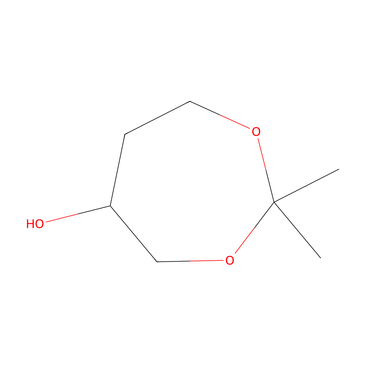 2,2-Dimethyl-1,3-dioxepan-5-ol molecular structure, CAS 141509-49-1