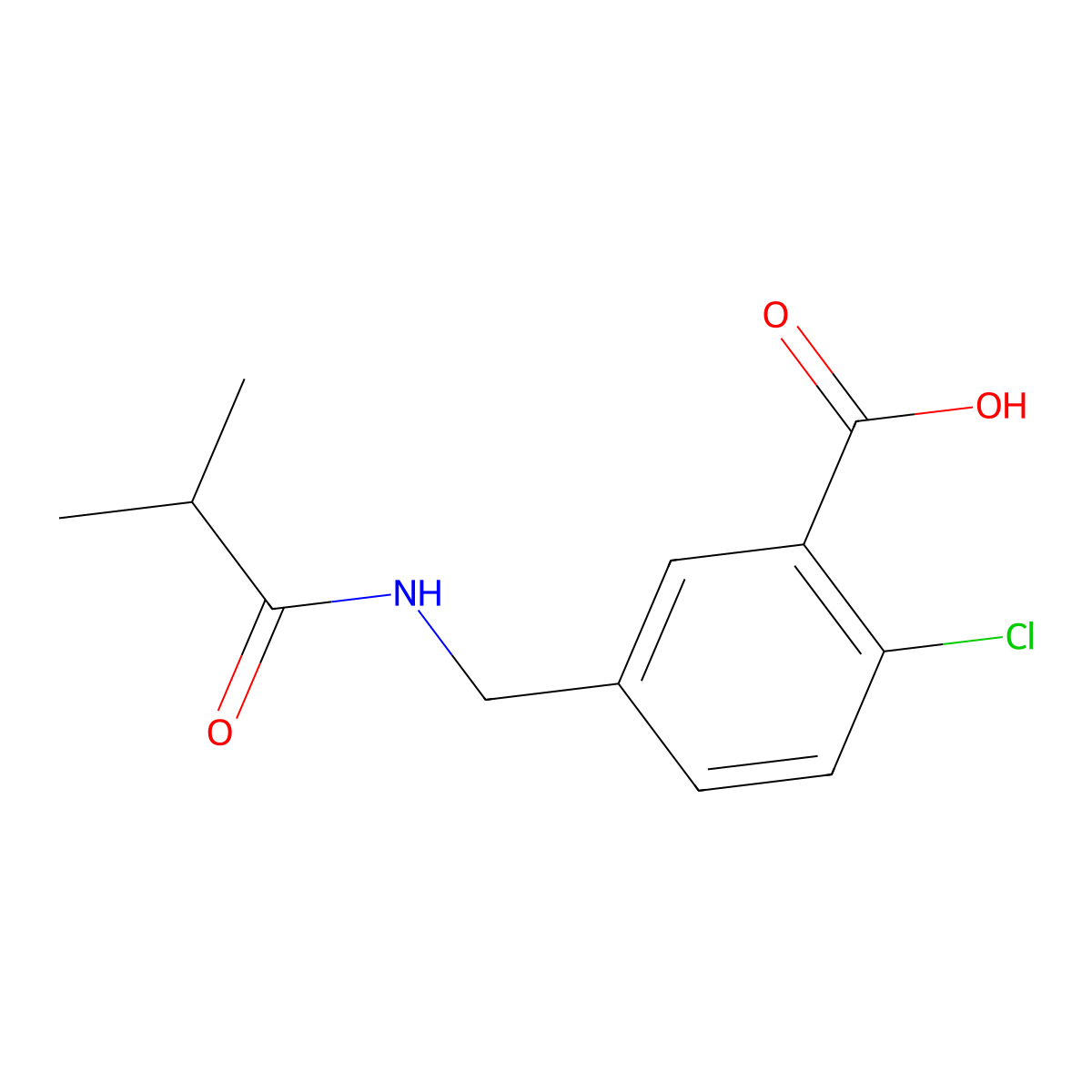 2-Chloro-5-(isobutyramidomethyl)benzoic acid molecular structure, CAS 1415090-17-3