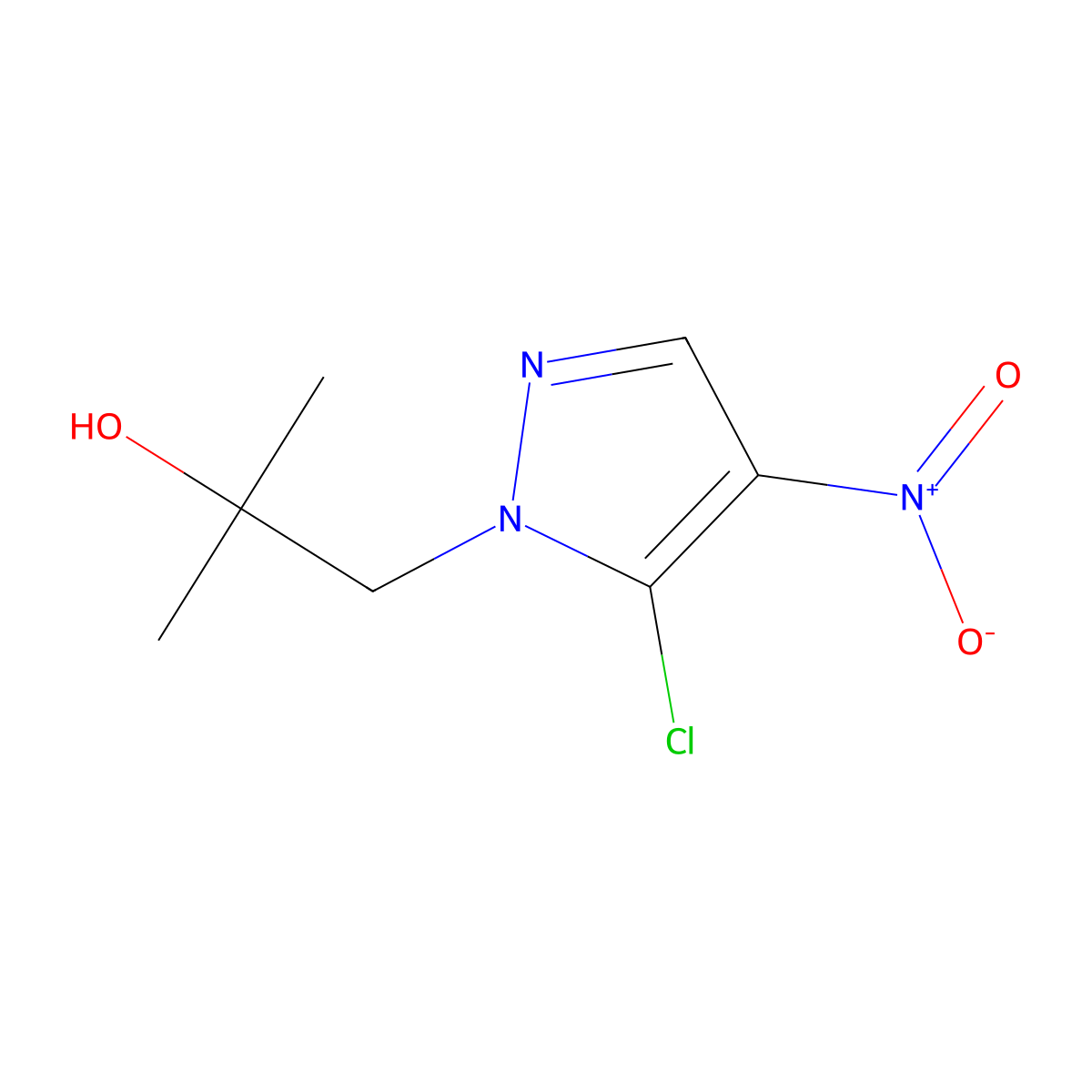 1-(5-Chloro-4-nitro-1H-pyrazol-1-yl)-2-methylpropan-2-ol molecular structure, CAS 1415099-67-0