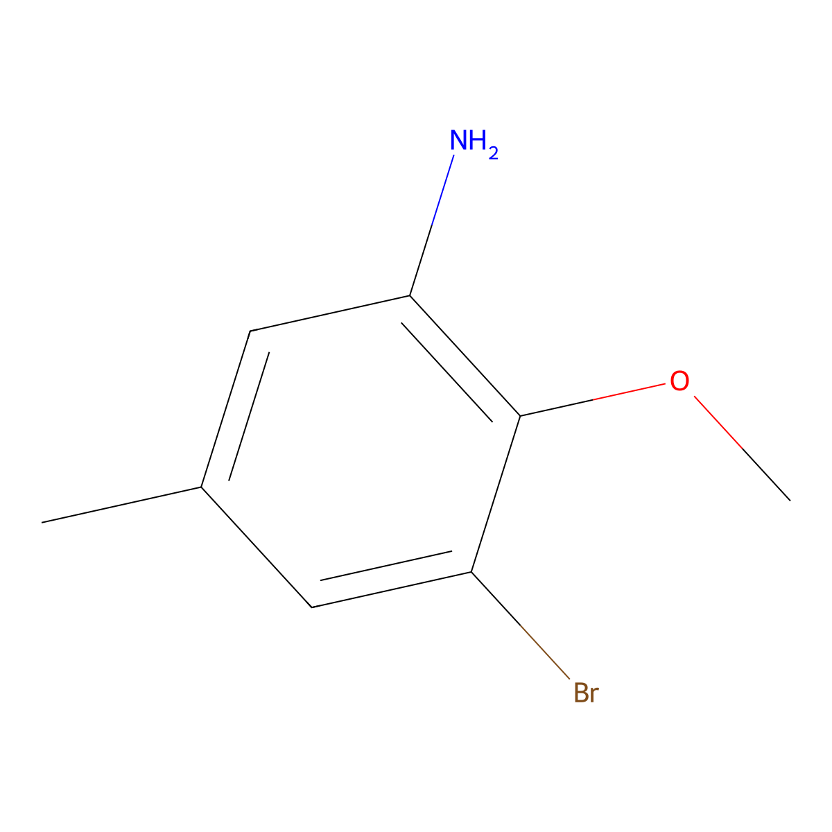 3-Bromo-2-methoxy-5-methylaniline molecular structure, CAS 14151-04-3
