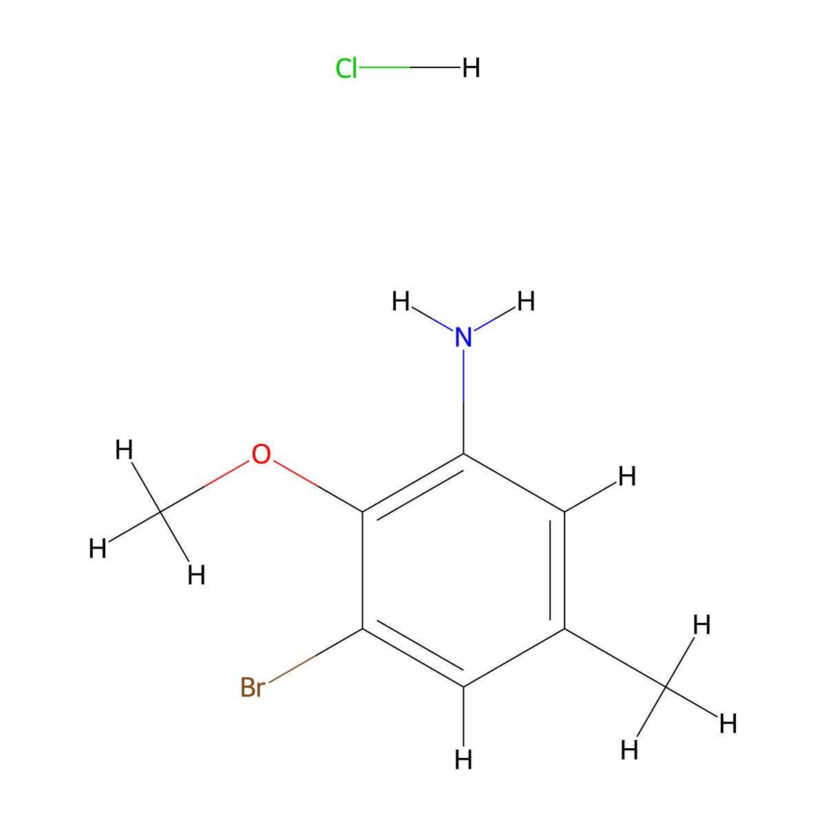3-Bromo-2-methoxy-5-methylaniline hydrochloride molecular structure, CAS 14151-05-4