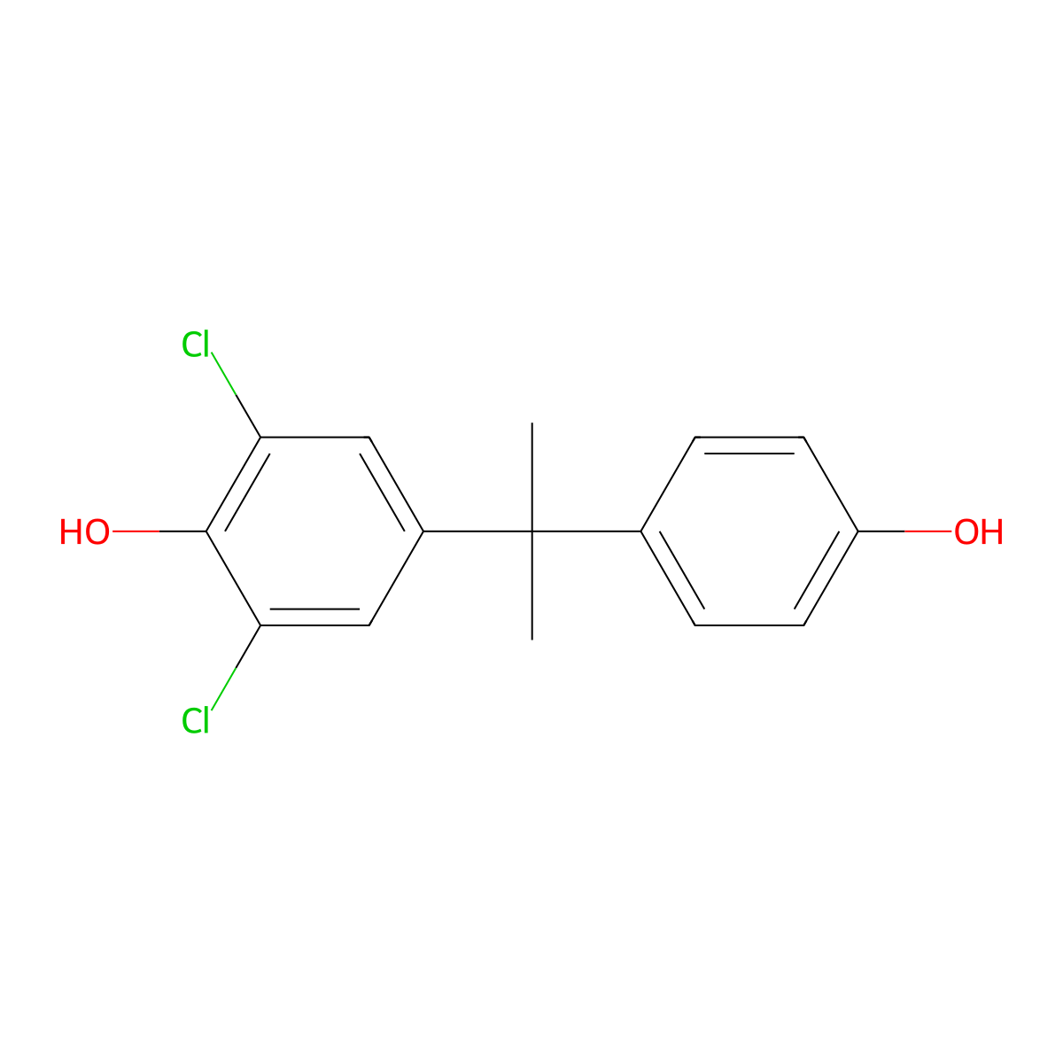 2,6-Dichloro-4-[2-(4-hydroxyphenyl)propan-2-yl]phenol molecular structure, CAS 14151-65-6