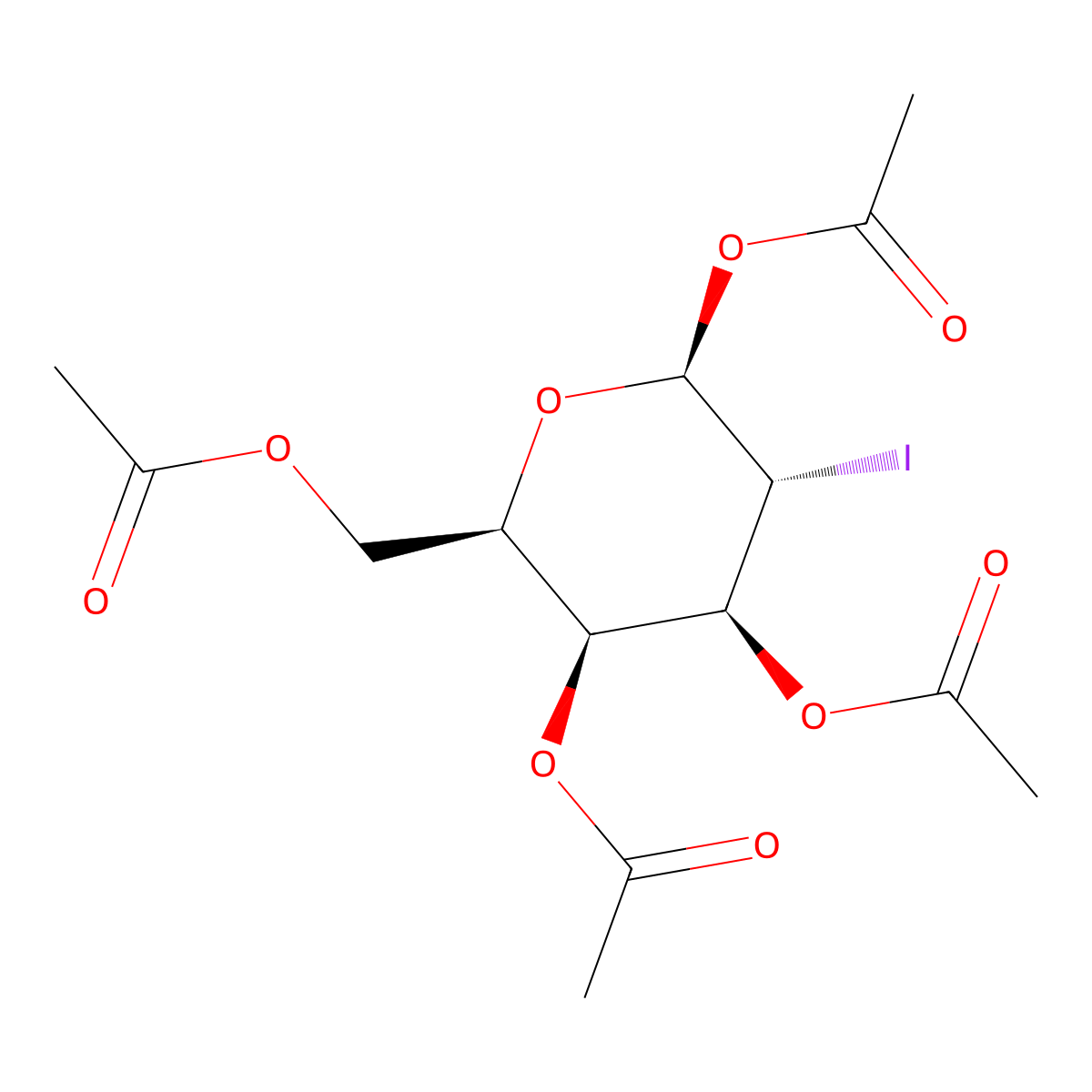 1,3,4,6-Tetra-O-acetyl-2-deoxy-2-iodo-beta-D-galactopyranose molecular structure, CAS 141510-66-9