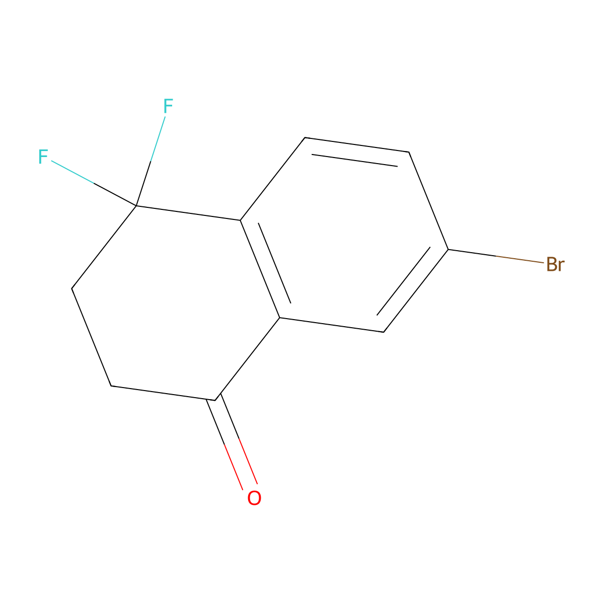 7-Bromo-4,4-difluoro-3,4-dihydronaphthalen-1(2H)-one molecular structure, CAS 1415108-26-7