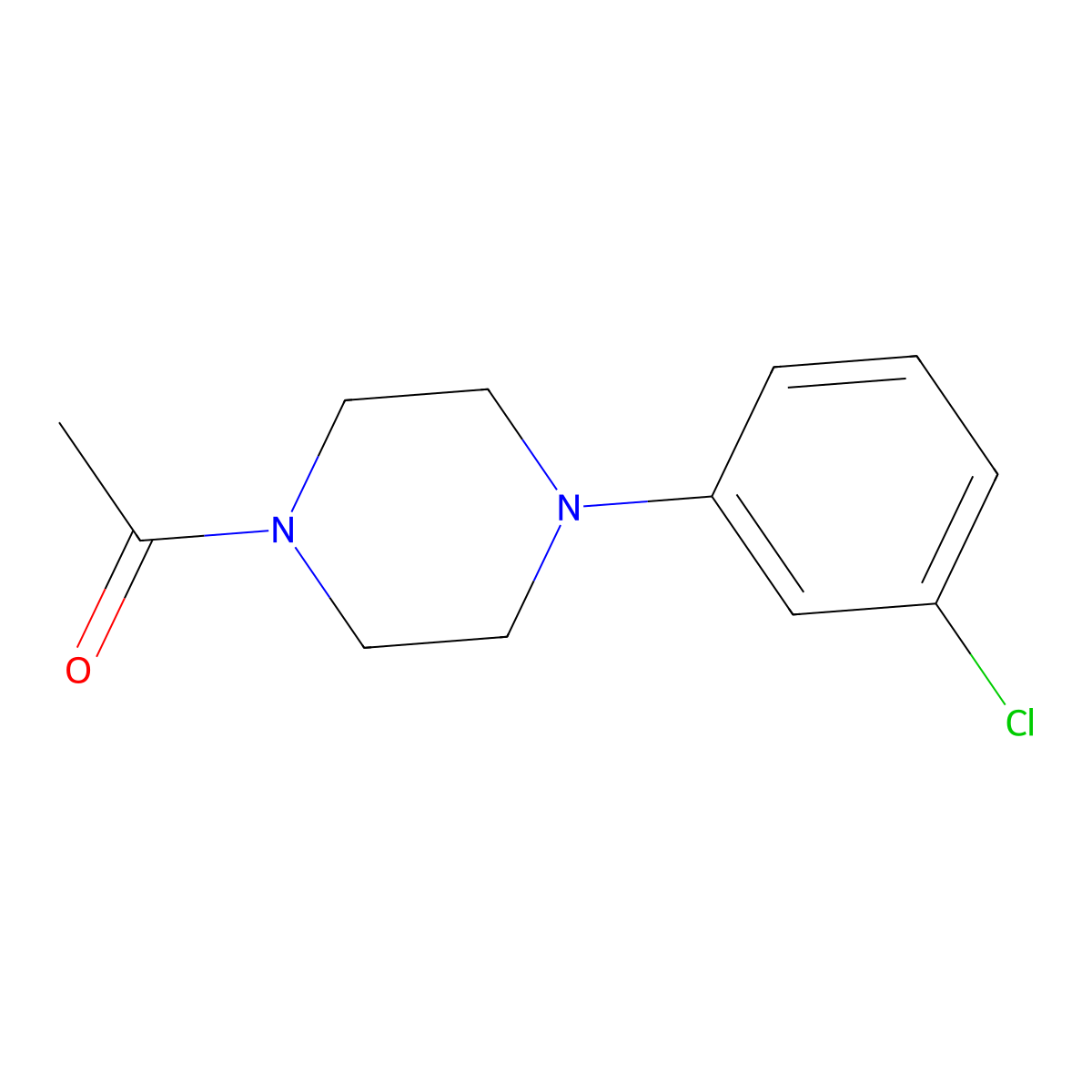 1-[4-(3-Chlorophenyl)piperazin-1-yl]ethan-1-one molecular structure, CAS 141511-13-9