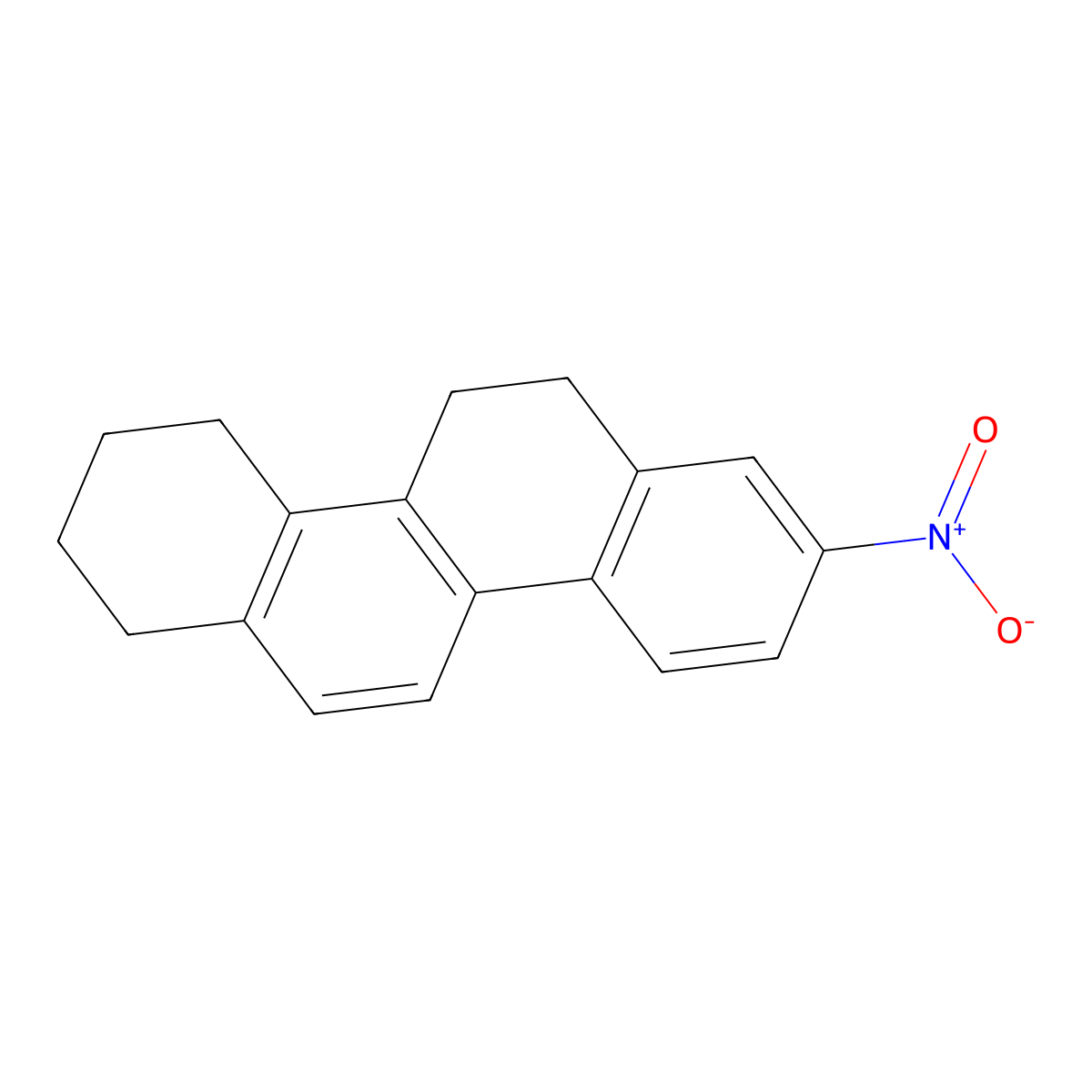 2-Nitro-7,8,9,10,11,12-hexahydrochrysene molecular structure, CAS 141511-29-7