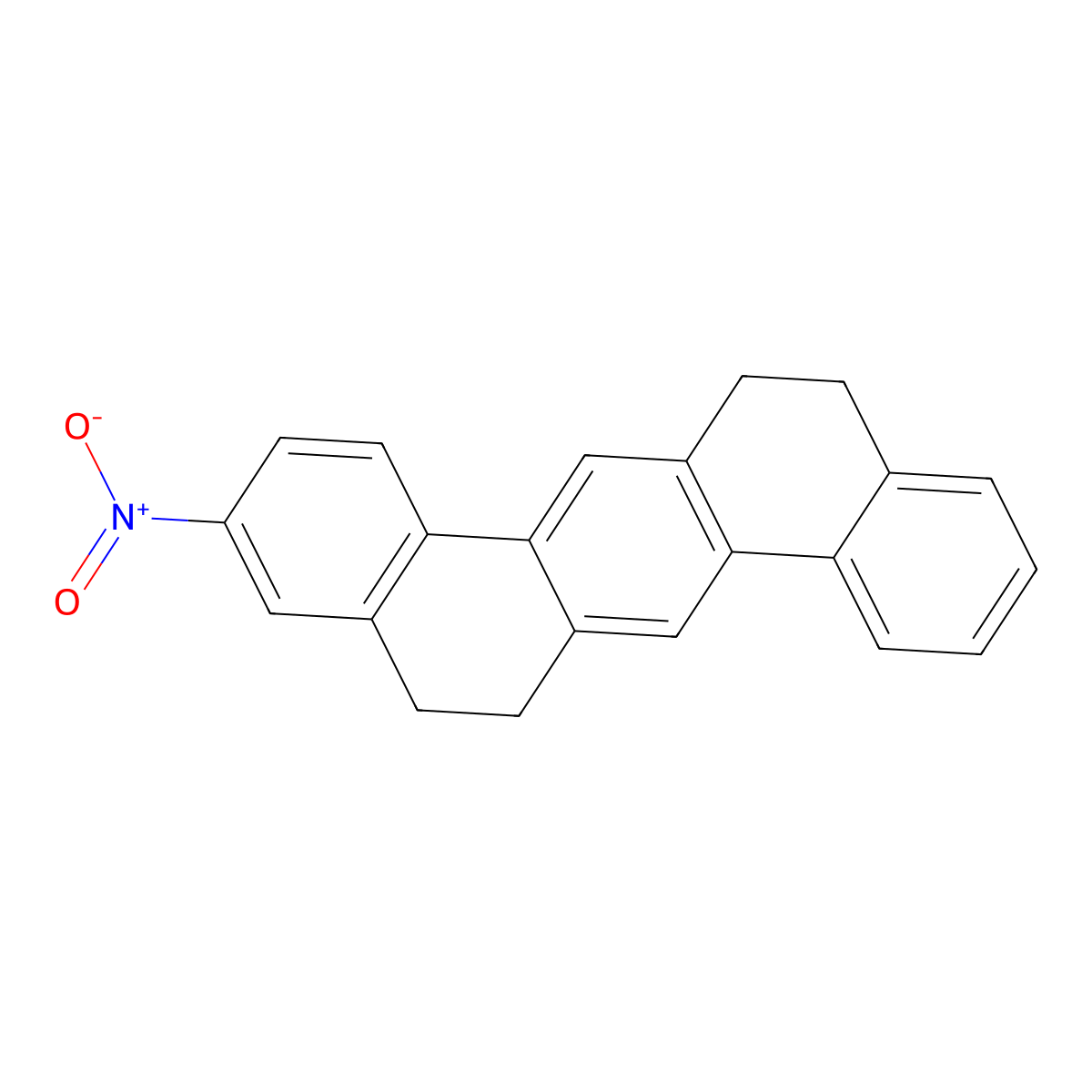 Dibenz(a,h)anthracene, 5,6,12,13-tetrahydro-3-nitro- molecular structure, CAS 141511-30-0