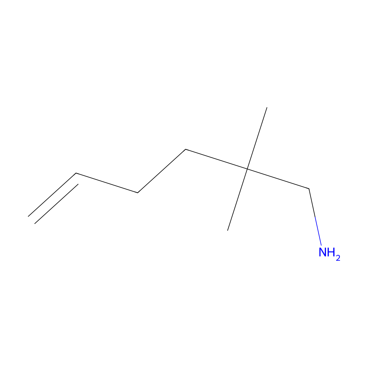 2,2-Dimethylhex-5-en-1-amine molecular structure, CAS 141511-50-4