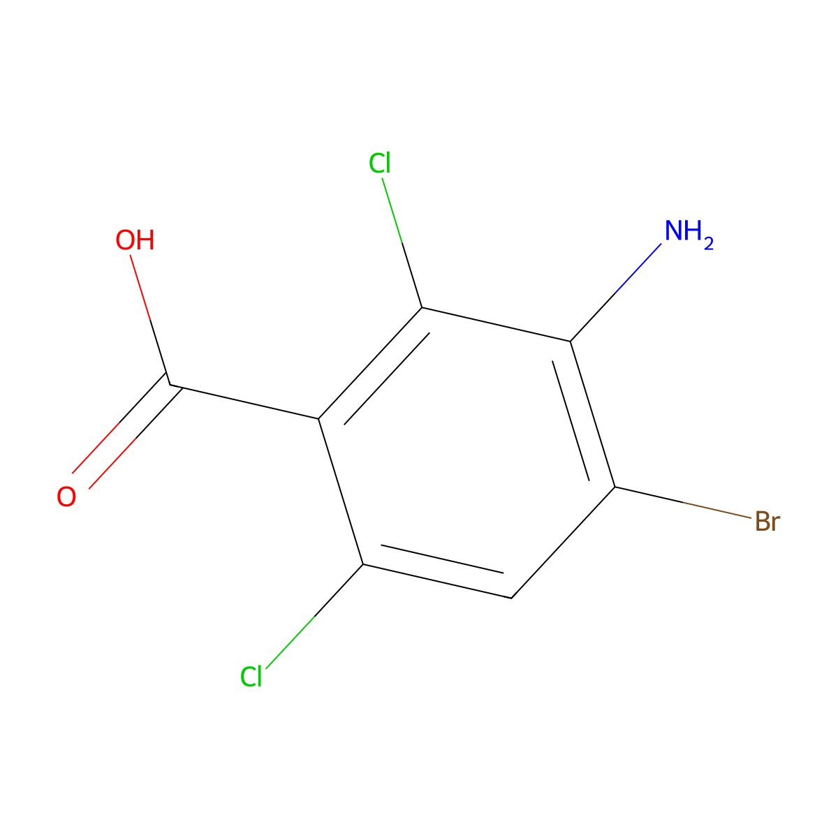 3-Amino-4-bromo-2,6-dichlorobenzoic acid molecular structure, CAS 1415124-69-4
