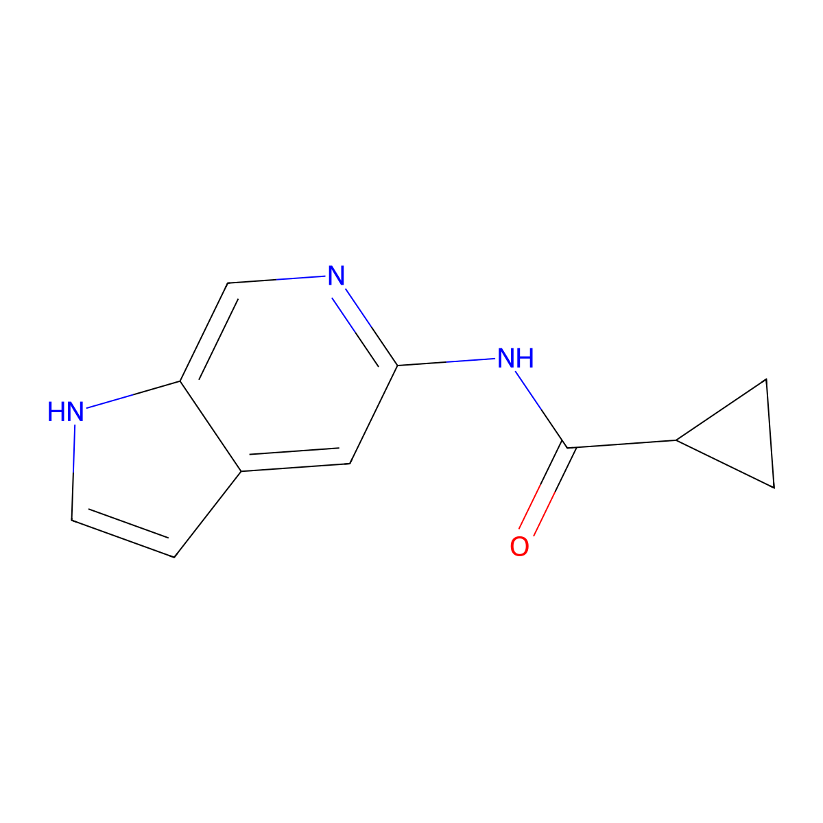 N-(1H-Pyrrolo[2,3-c]pyridin-5-yl)cyclopropanecarboxamide molecular structure, CAS 1415124-72-9