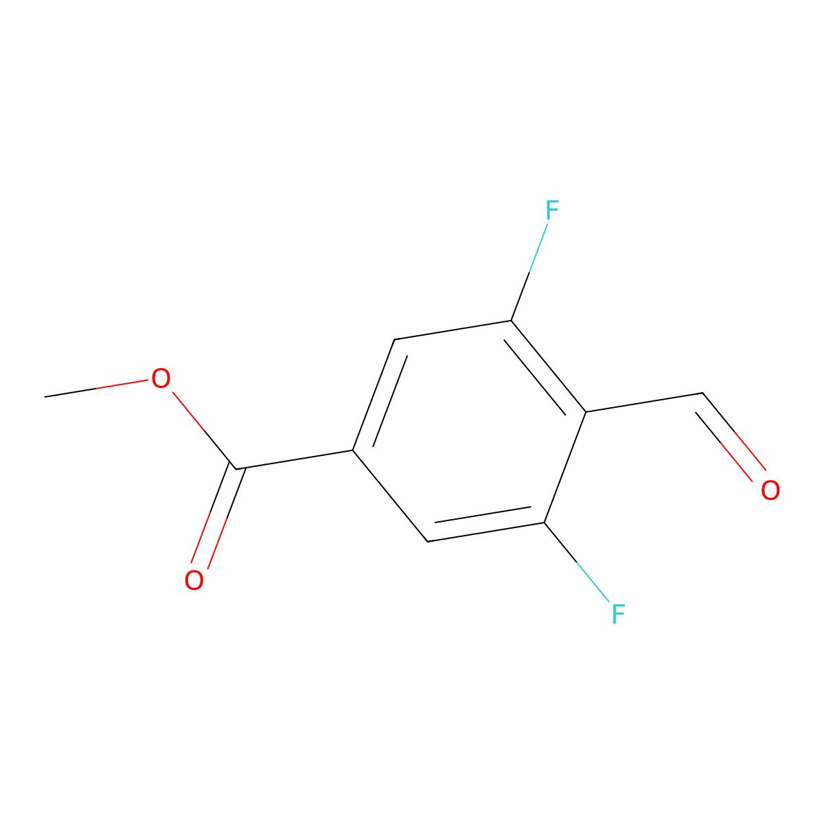 Methyl 3,5-difluoro-4-formylbenzoate molecular structure, CAS 1415124-73-0