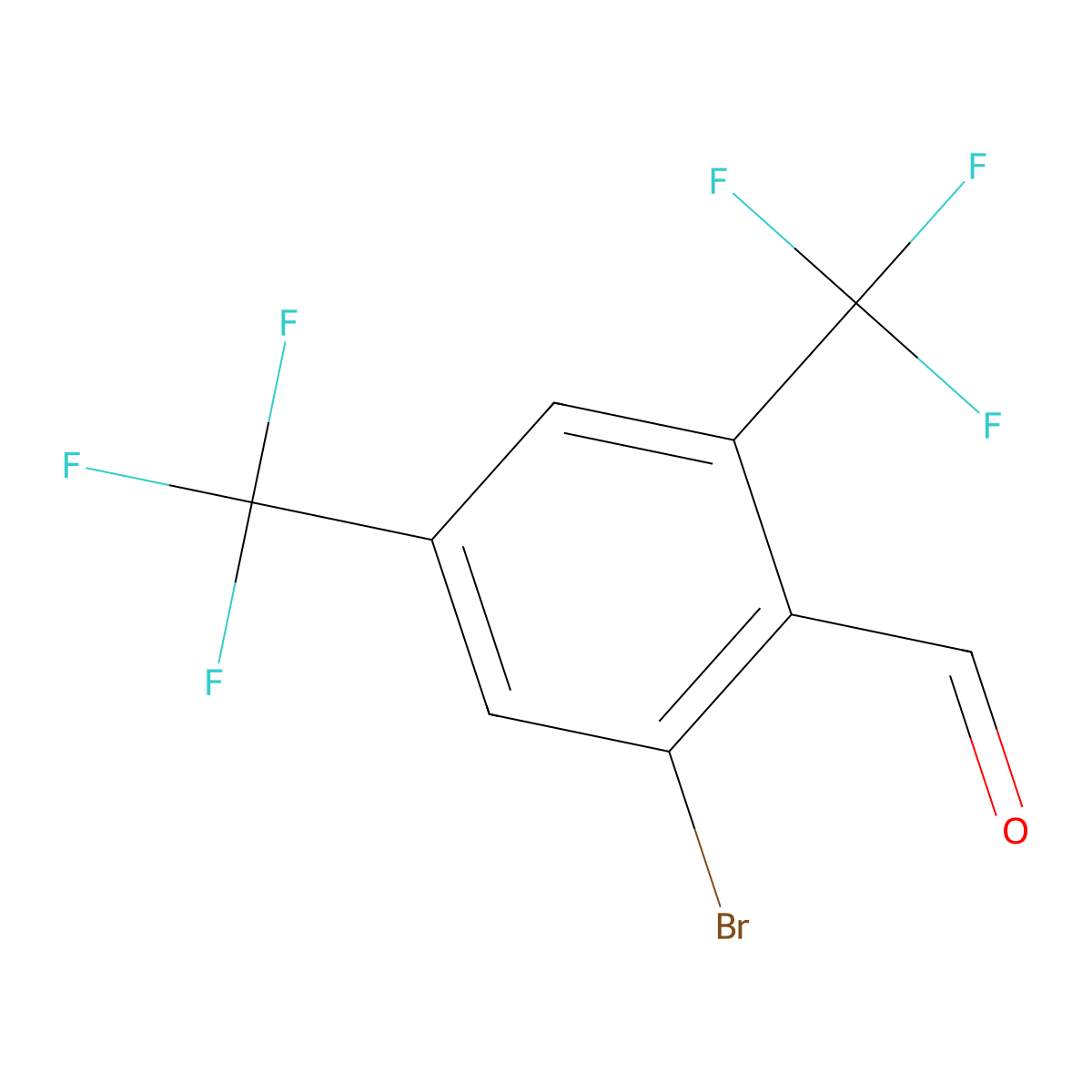 2-Bromo-4,6-bis(trifluoromethyl)benzaldehyde molecular structure, CAS 1415130-39-0
