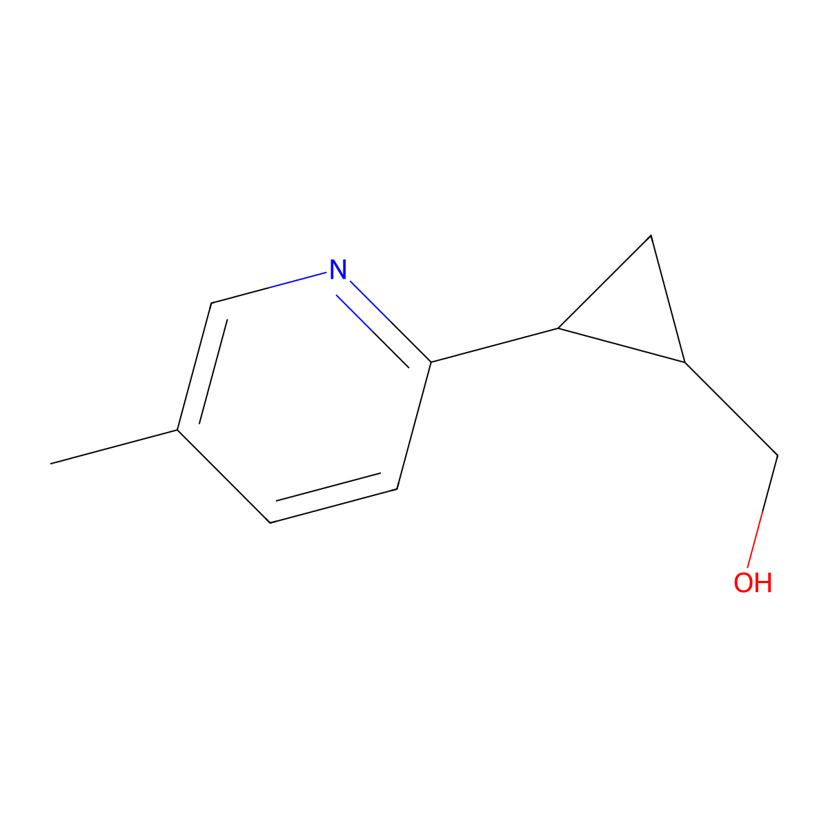 ((1S,2S)-2-(5-methylpyridin-2-yl)cyclopropyl)methanol molecular structure, CAS 1415132-11-4
