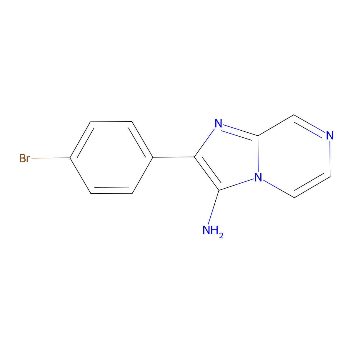 2-(4-Bromophenyl)imidazo[1,2-a]pyrazin-3-amine molecular structure, CAS 1415132-89-6
