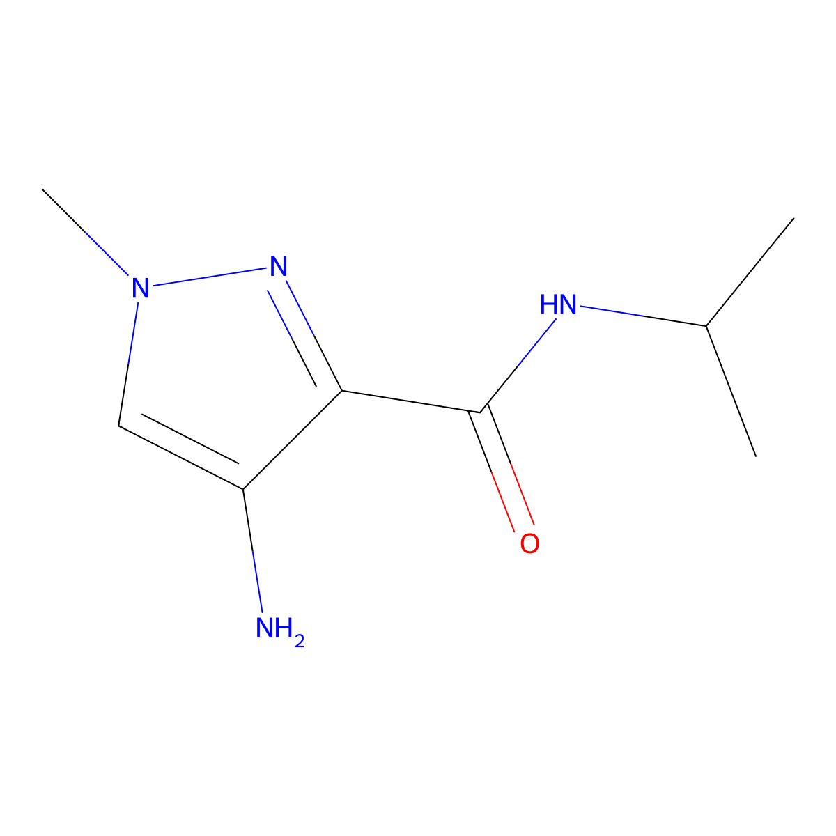 4-amino-1-methyl-N-(propan-2-yl)-1H-pyrazole-3-carboxamide molecular structure, CAS 1415147-85-1