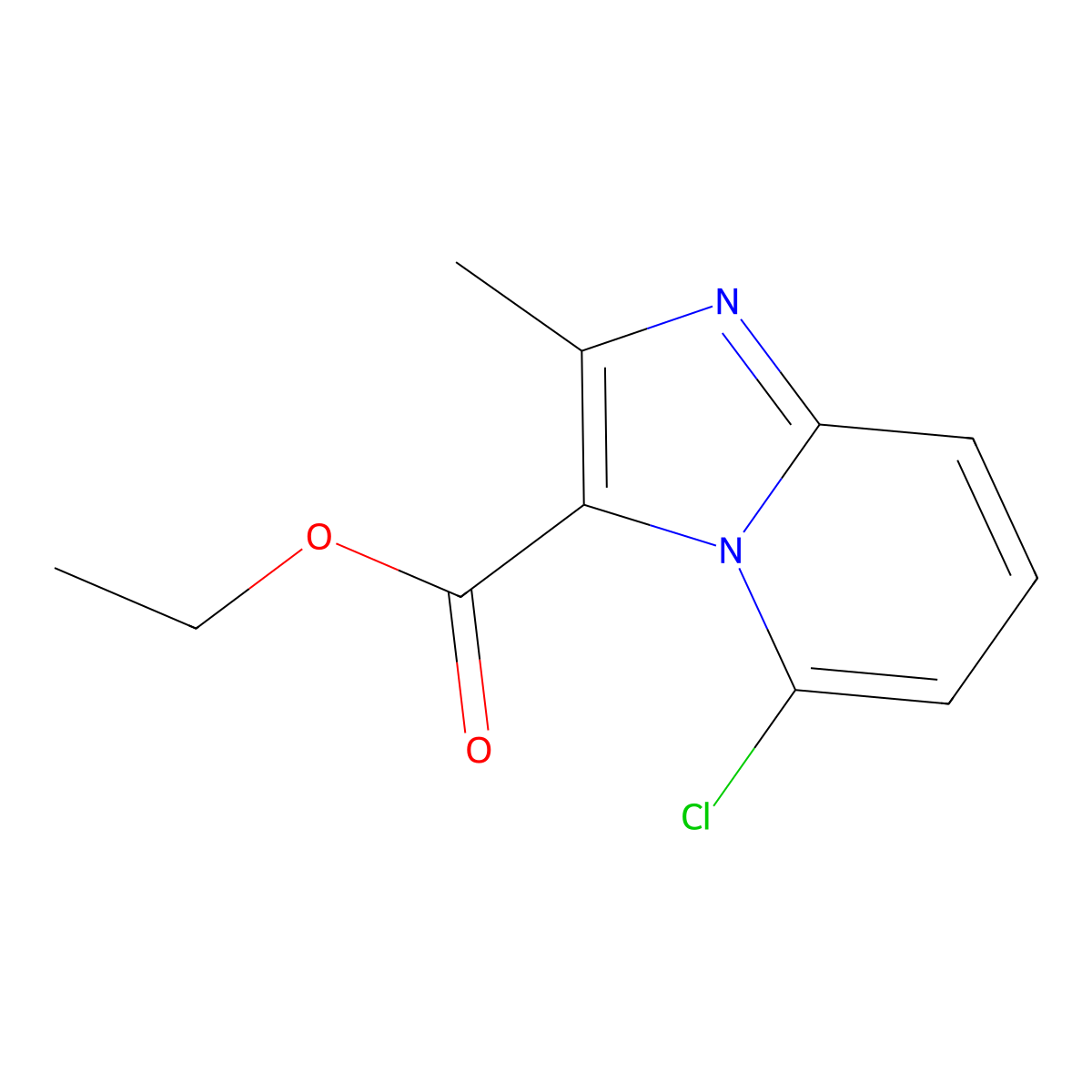 Ethyl 5-chloro-2-methylimidazo[1,2-a]pyridine-3-carboxylate molecular structure, CAS 141517-48-8