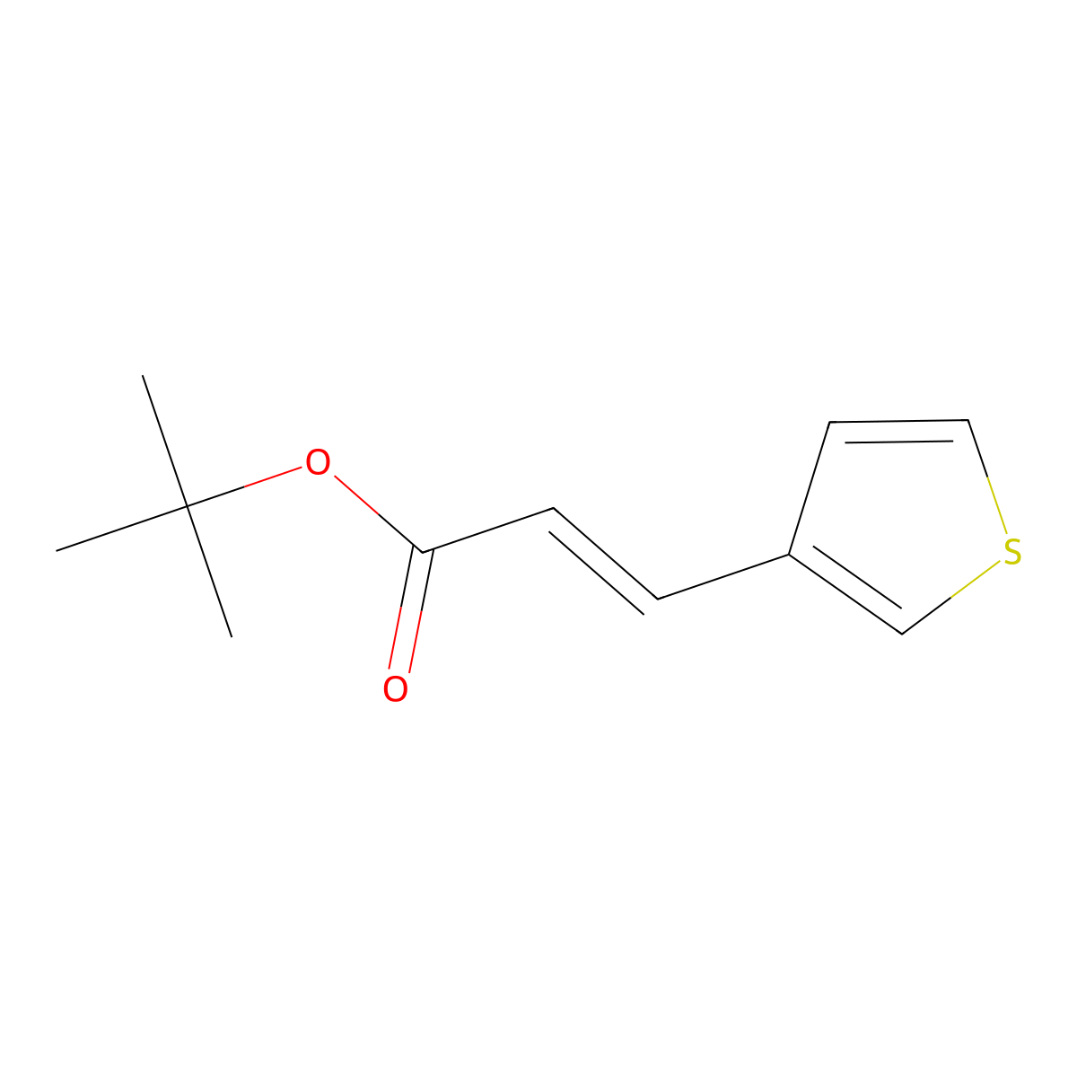 tert-Butyl 3-(thiophen-3-yl)prop-2-enoate molecular structure, CAS 141519-38-2