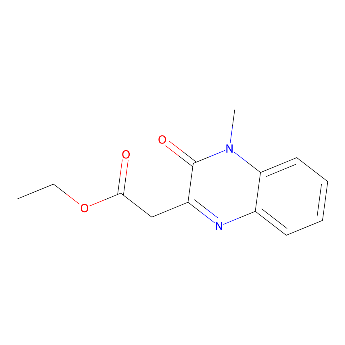 Ethyl 2-(4-methyl-3-oxo-3,4-dihydro-2-quinoxalinyl)acetate molecular structure, CAS 14152-57-9