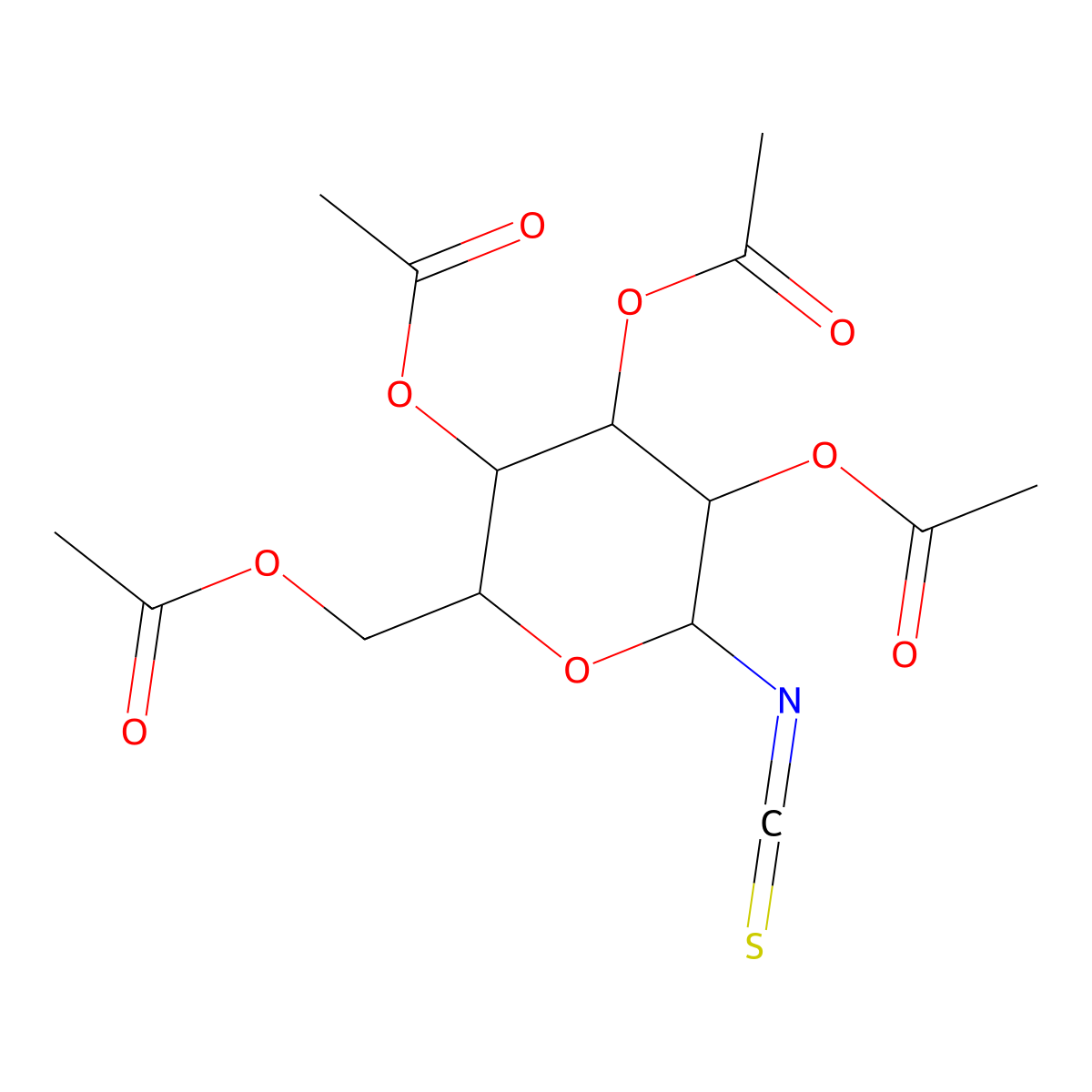 2,3,4,6-Tetra-O-acetylglucopyranosylisothiocyanate molecular structure, CAS 14152-97-7