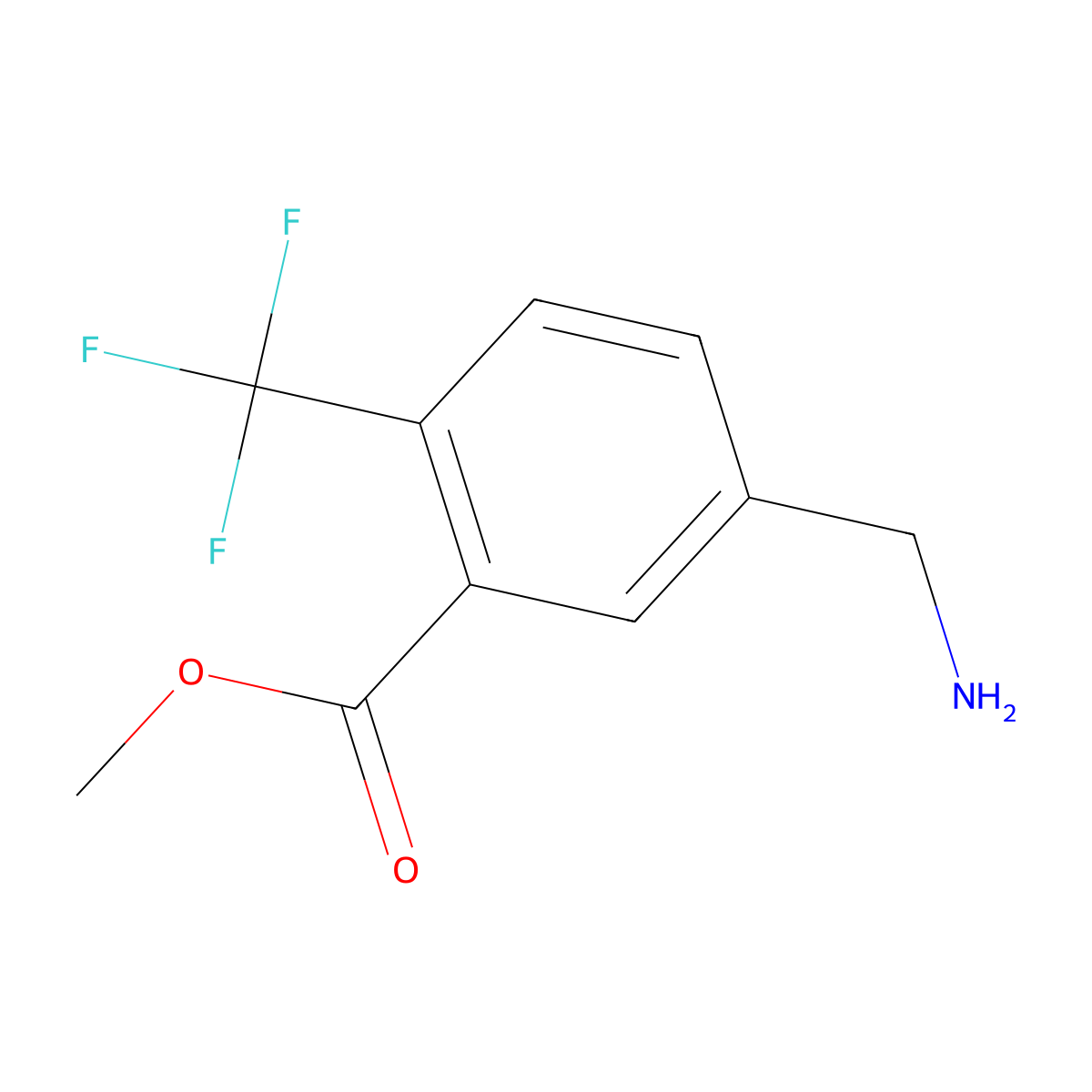 Methyl 5-(aminomethyl)-2-(trifluoromethyl)benzoate molecular structure, CAS 1415206-84-6