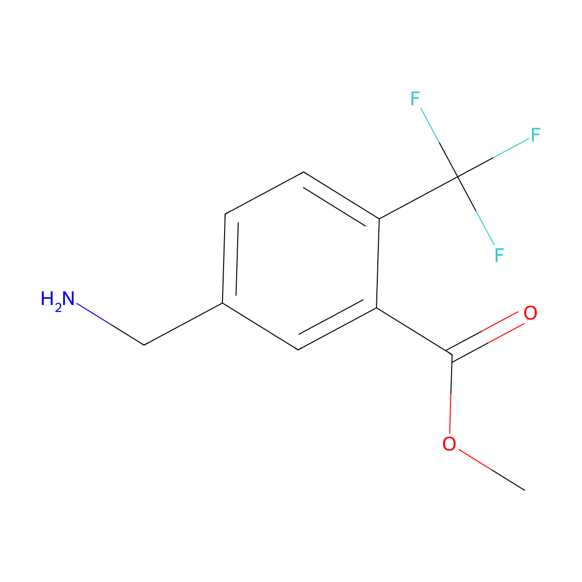 Methyl 5-(aminomethyl)-2-(trifluoromethyl)benzoate molecular structure, CAS 1415206-84-6