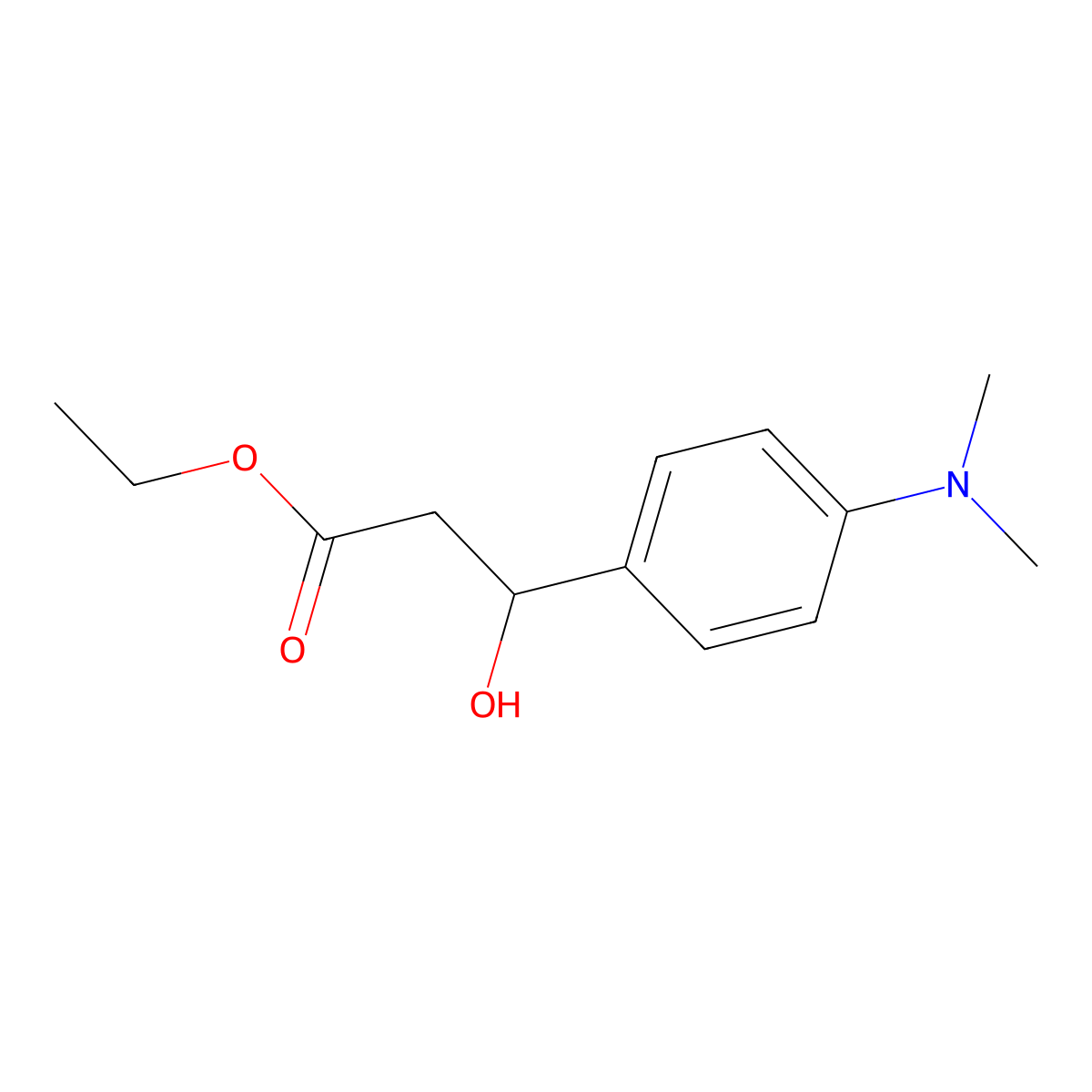 Ethyl 4-(dimethylamino)-beta-hydroxybenZenepropanoate molecular structure, CAS 1415210-12-6