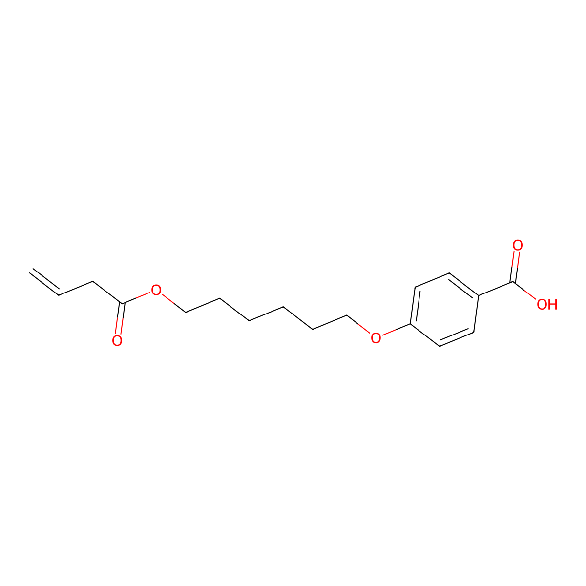 4-{[6-(3-Butenoyloxy)hexyl]oxy}benzenecarboxylic acid molecular structure, CAS 141522-65-8