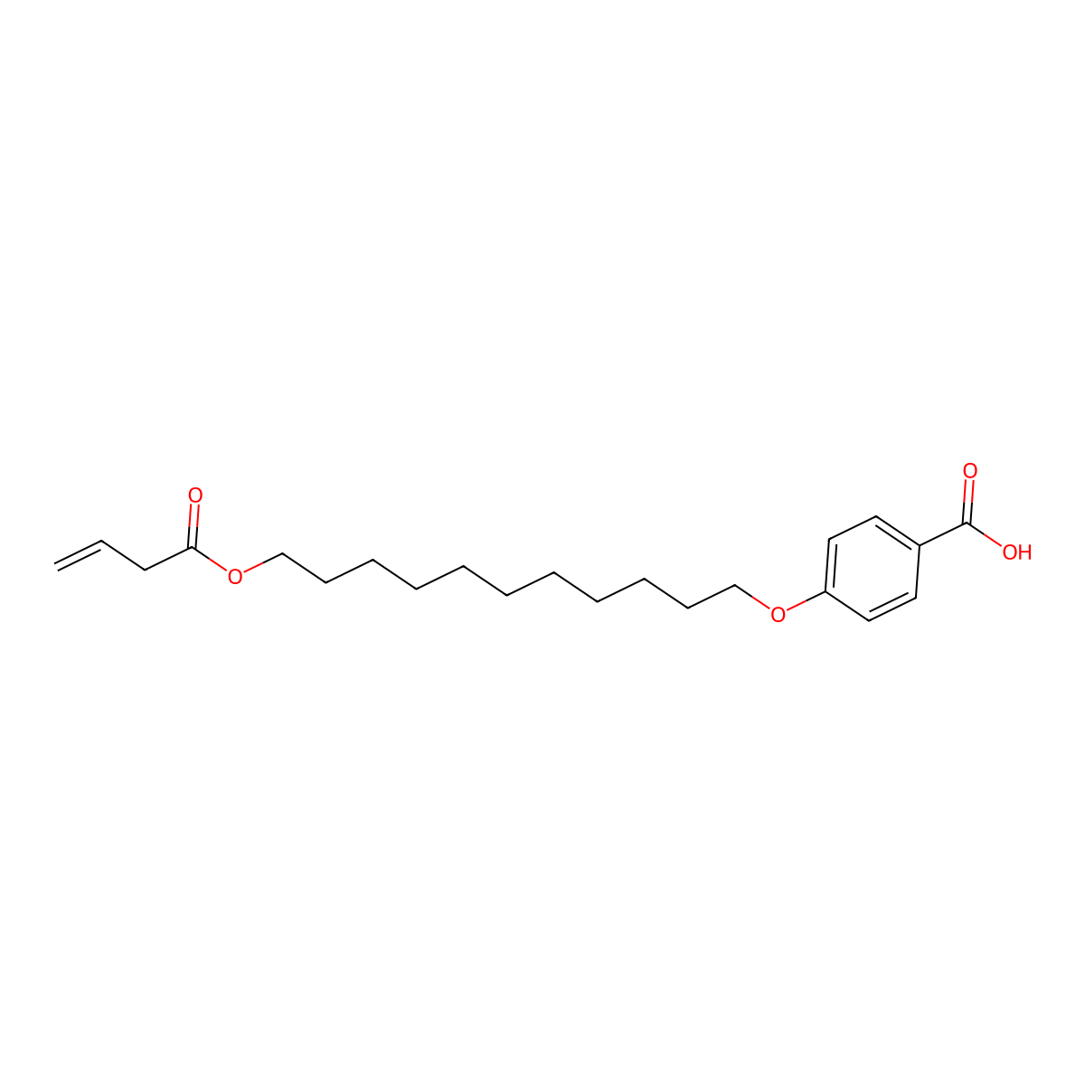 4-{[11-(3-Butenoyloxy)undecyl]oxy}benzenecarboxylic acid molecular structure, CAS 141522-67-0