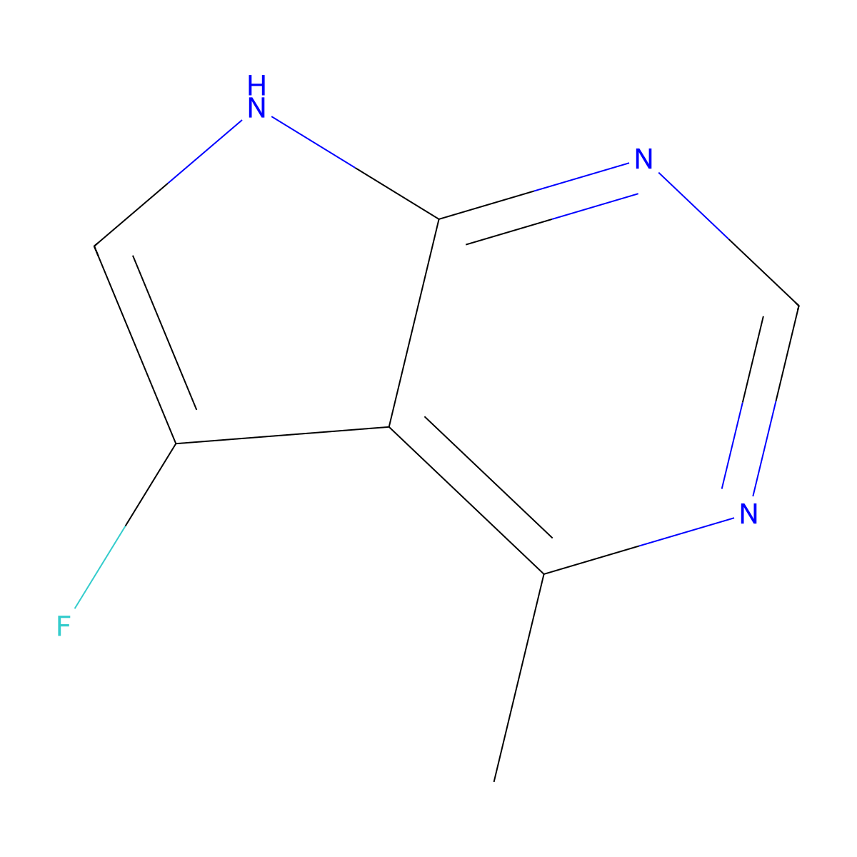 5-fluoro-4-methyl-7H-pyrrolo[2,3-d]pyrimidine molecular structure, CAS 1415220-33-5