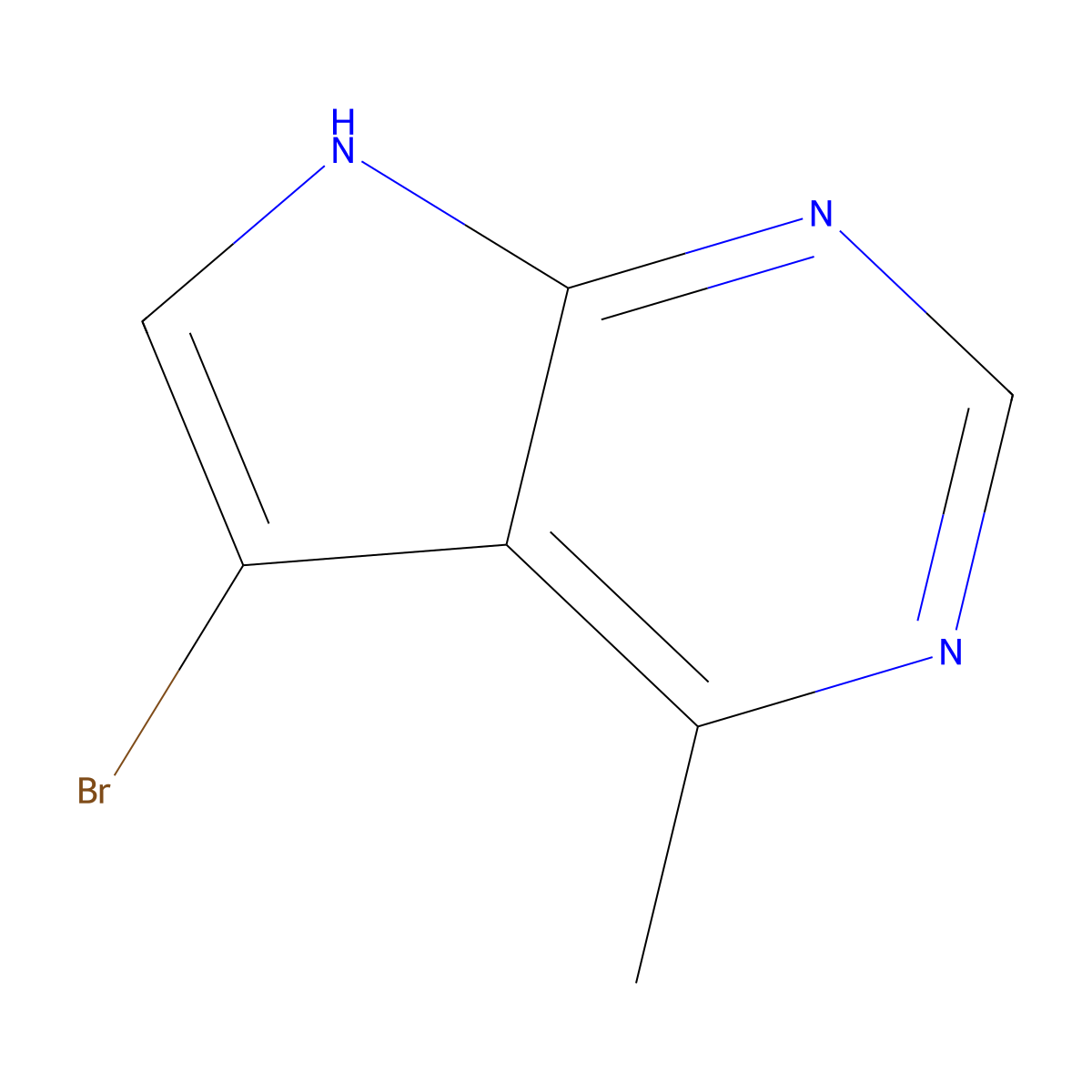 5-bromo-4-methyl-7H-pyrrolo[2,3-d]pyrimidine molecular structure, CAS 1415220-35-7