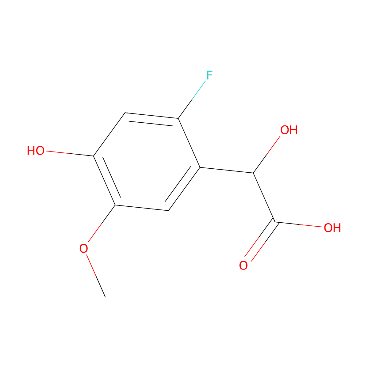 2-(2-Fluoro-4-hydroxy-5-methoxyphenyl)-2-hydroxyaceticacid molecular structure, CAS 141523-15-1