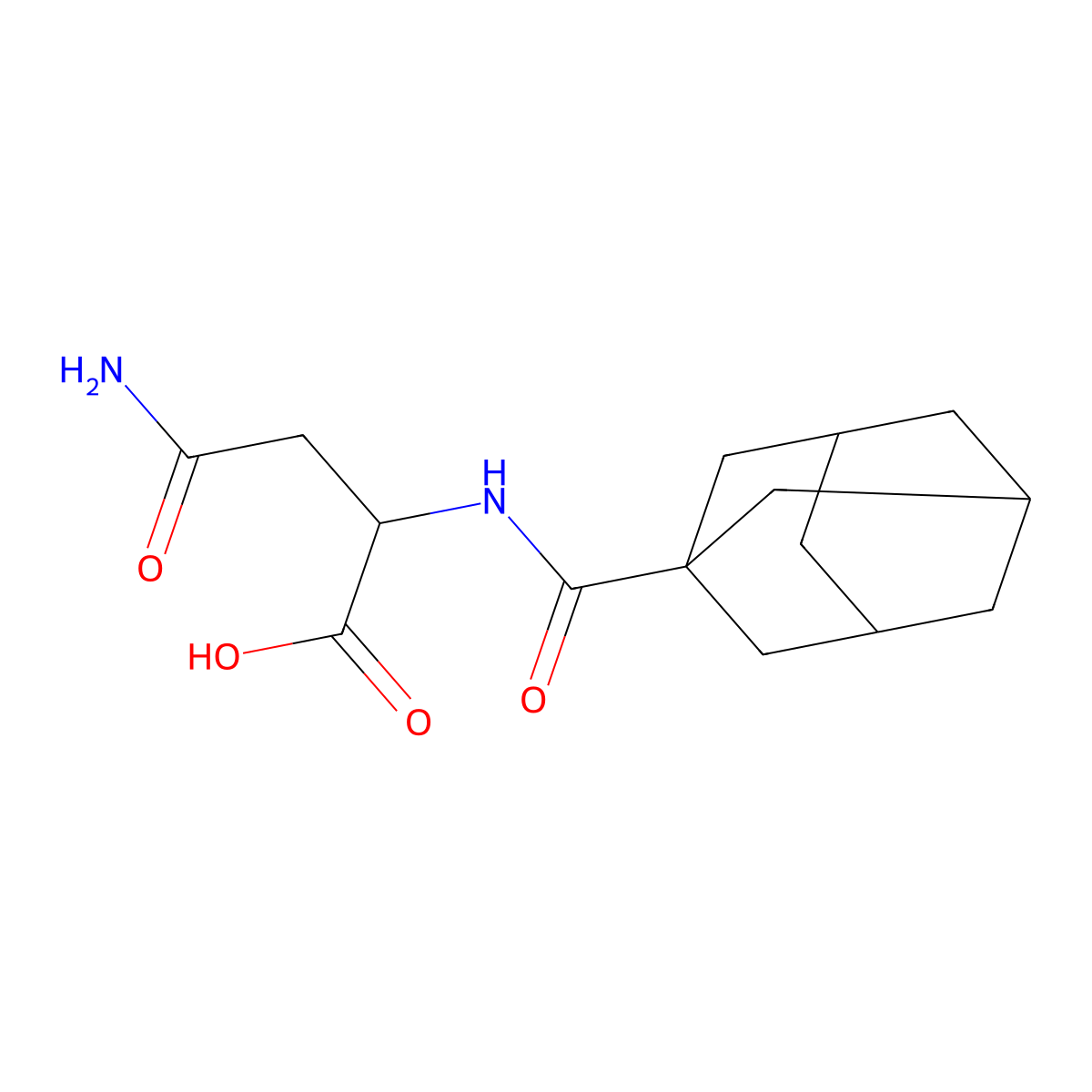 2-(Adamantan-1-ylformamido)-3-carbamoylpropanoic acid molecular structure, CAS 141523-34-4